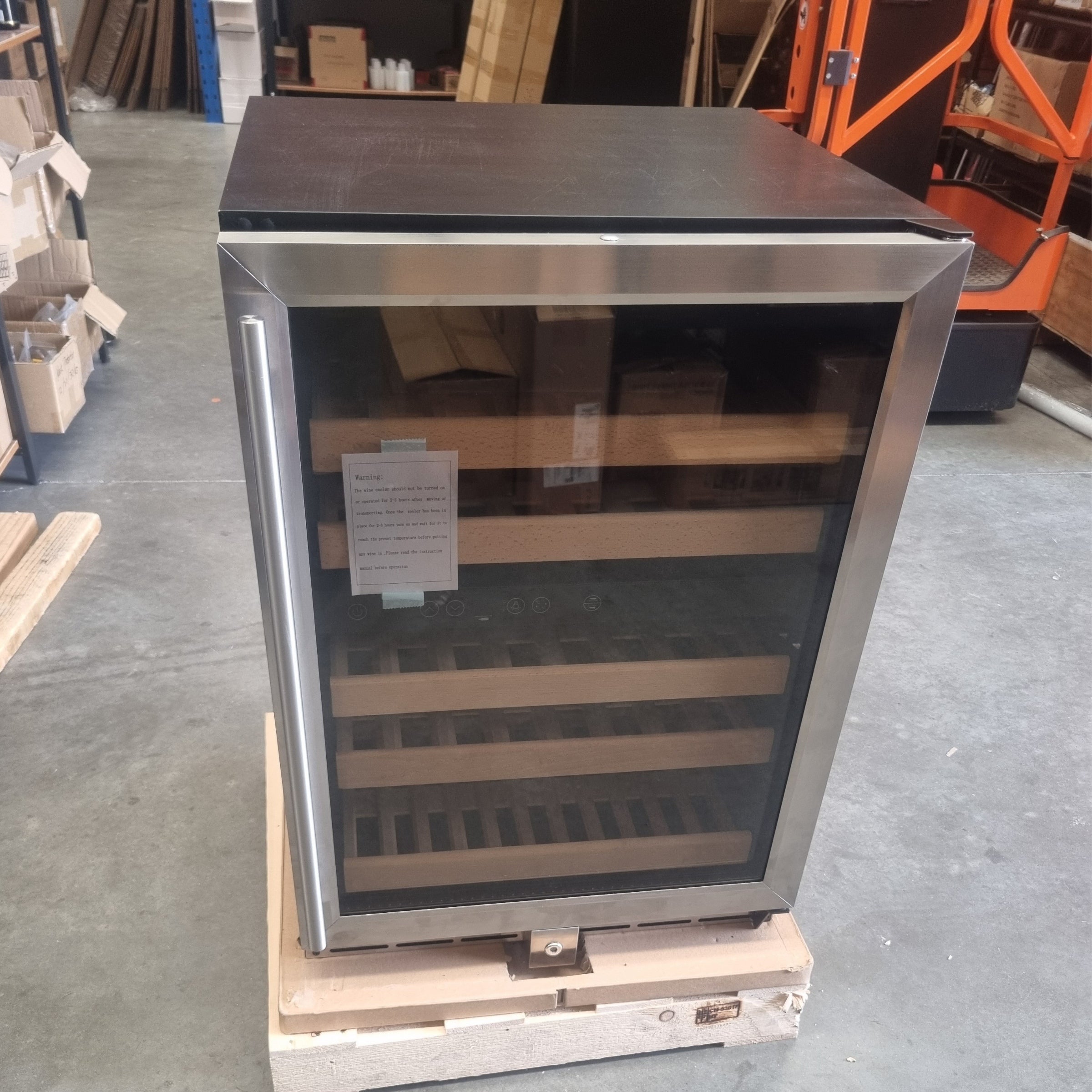 (Refurbished) 152 Litre Under Counter Dual Zone Wine Fridge Stainless Steel