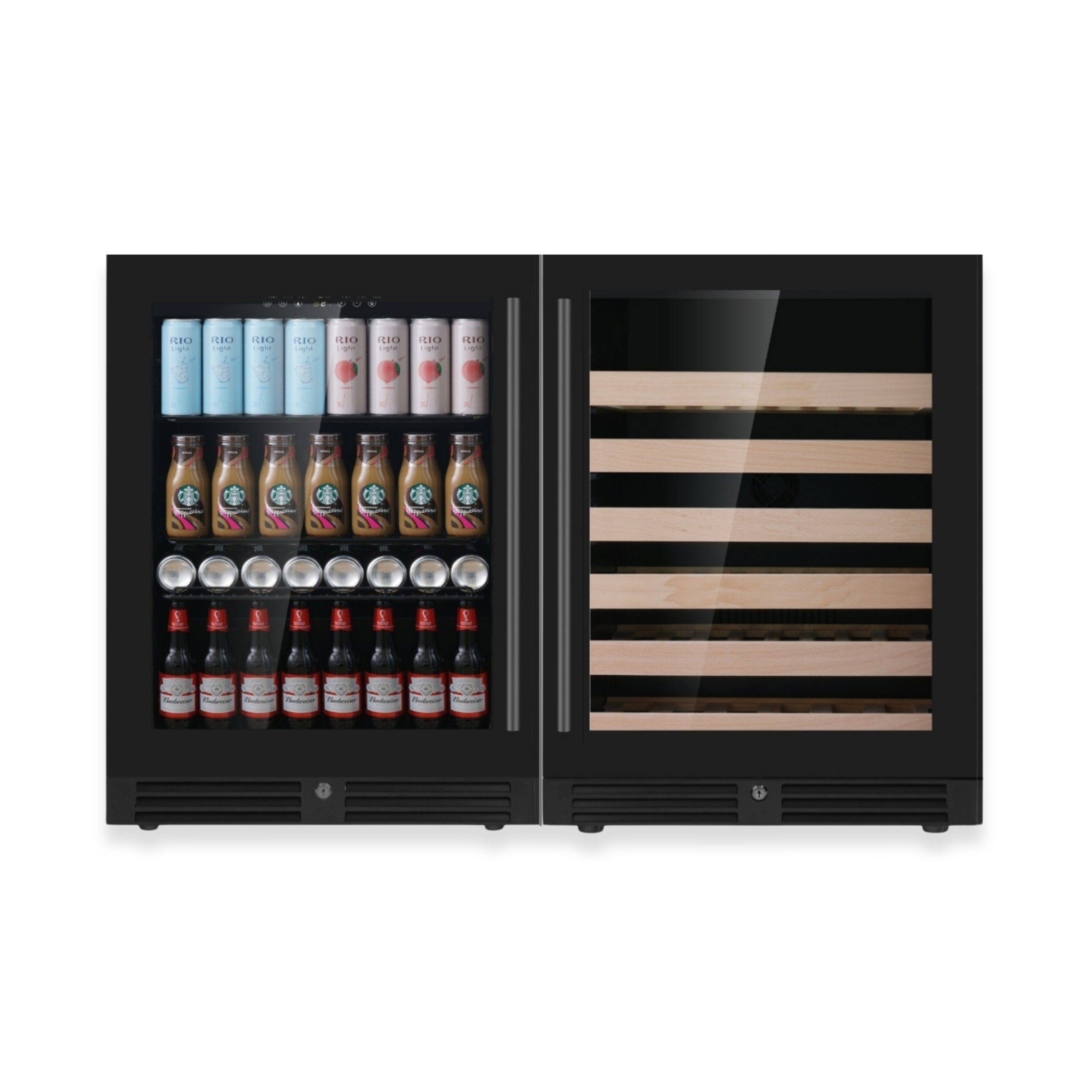 1200mm Wide Under-Bench Wine & Bar Fridges Combo with Individual Spaces and Temperatures