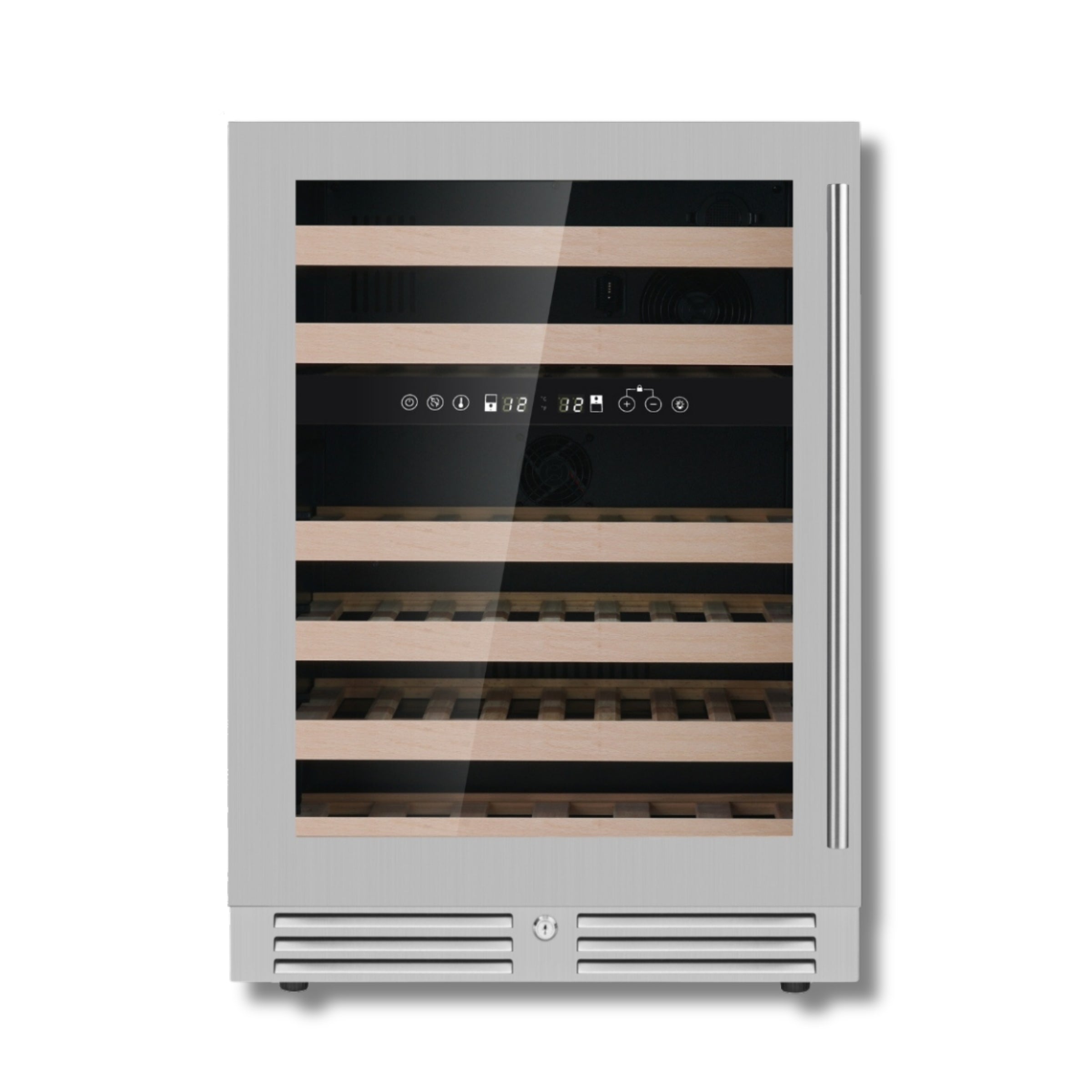 820mm Height Under Counter Glass Door Dual Zone Wine Fridge