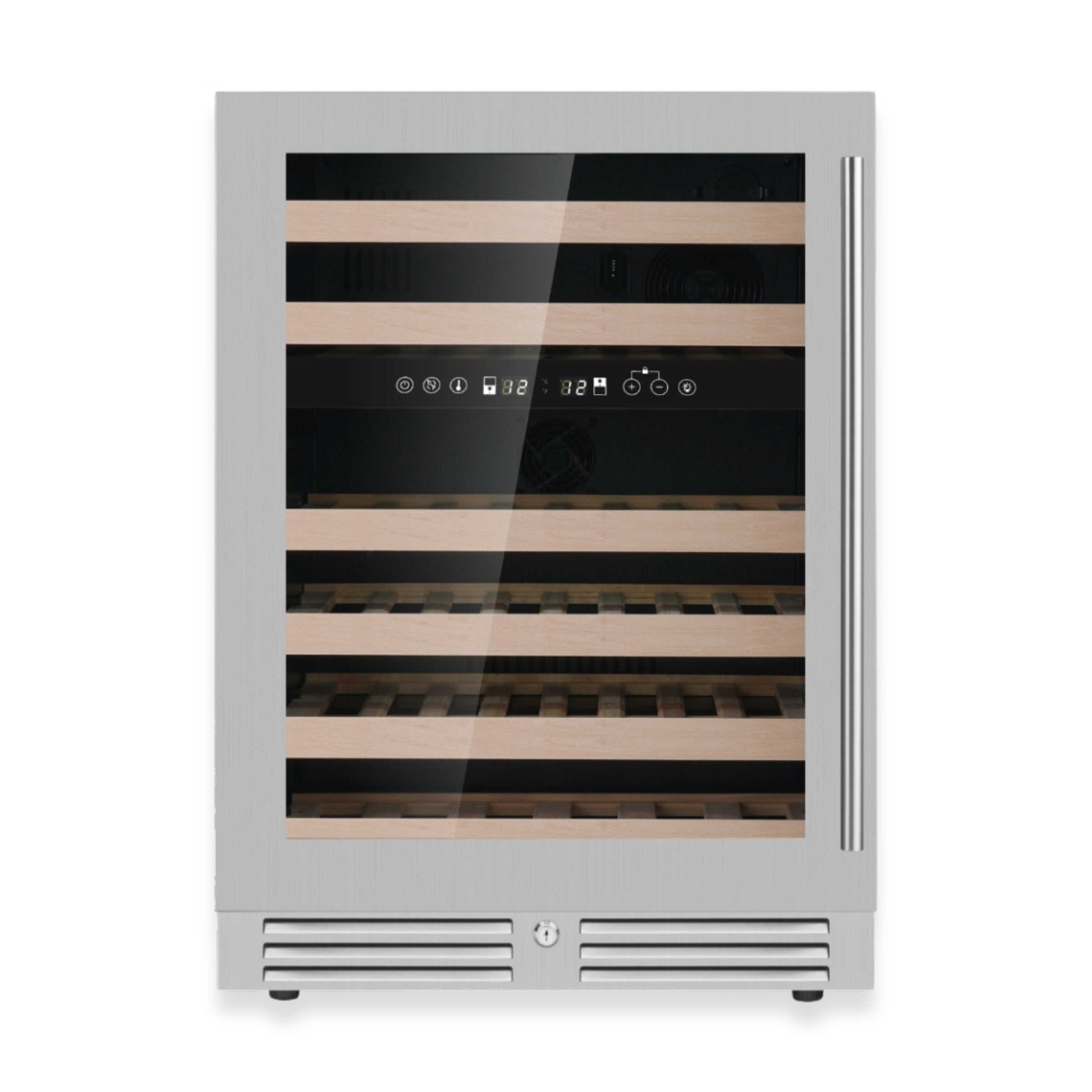 820mm Height Under Counter Glass Door Dual Zone Wine Fridge