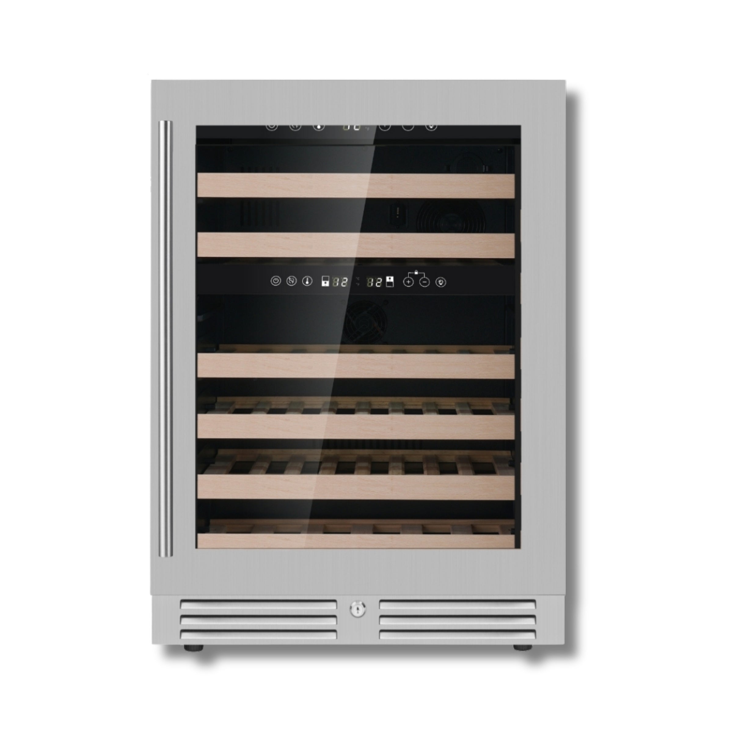 820mm Height Under Counter Glass Door Dual Zone Wine Fridge