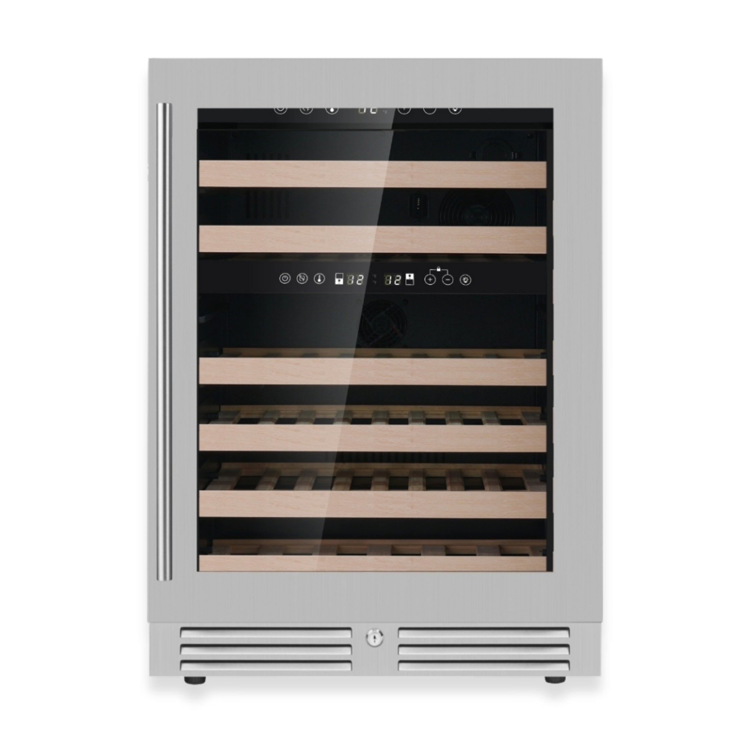 820mm Height Under Counter Glass Door Dual Zone Wine Fridge