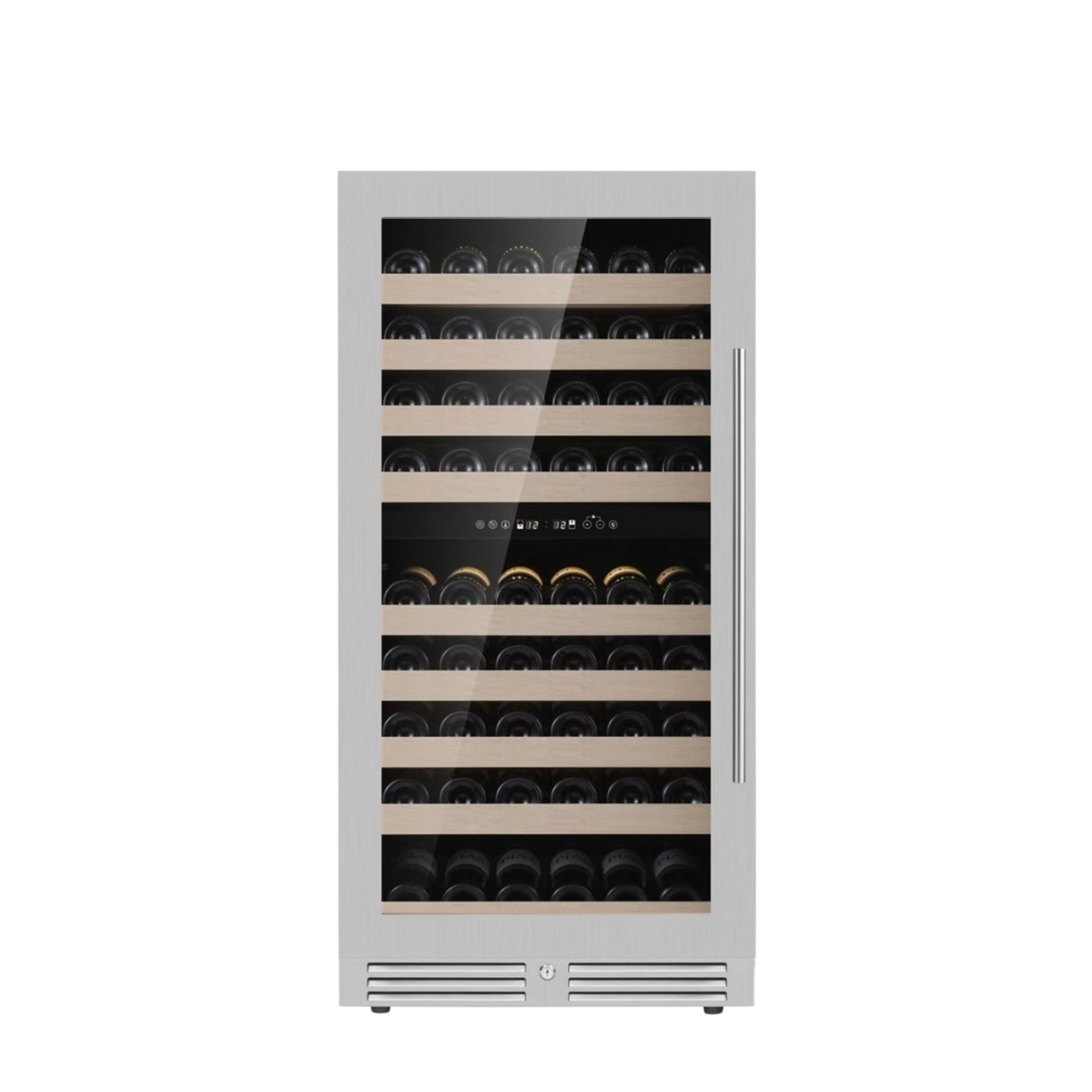 1200mm Height Upright Low-E Glass Door Dual Zone Wine Fridge