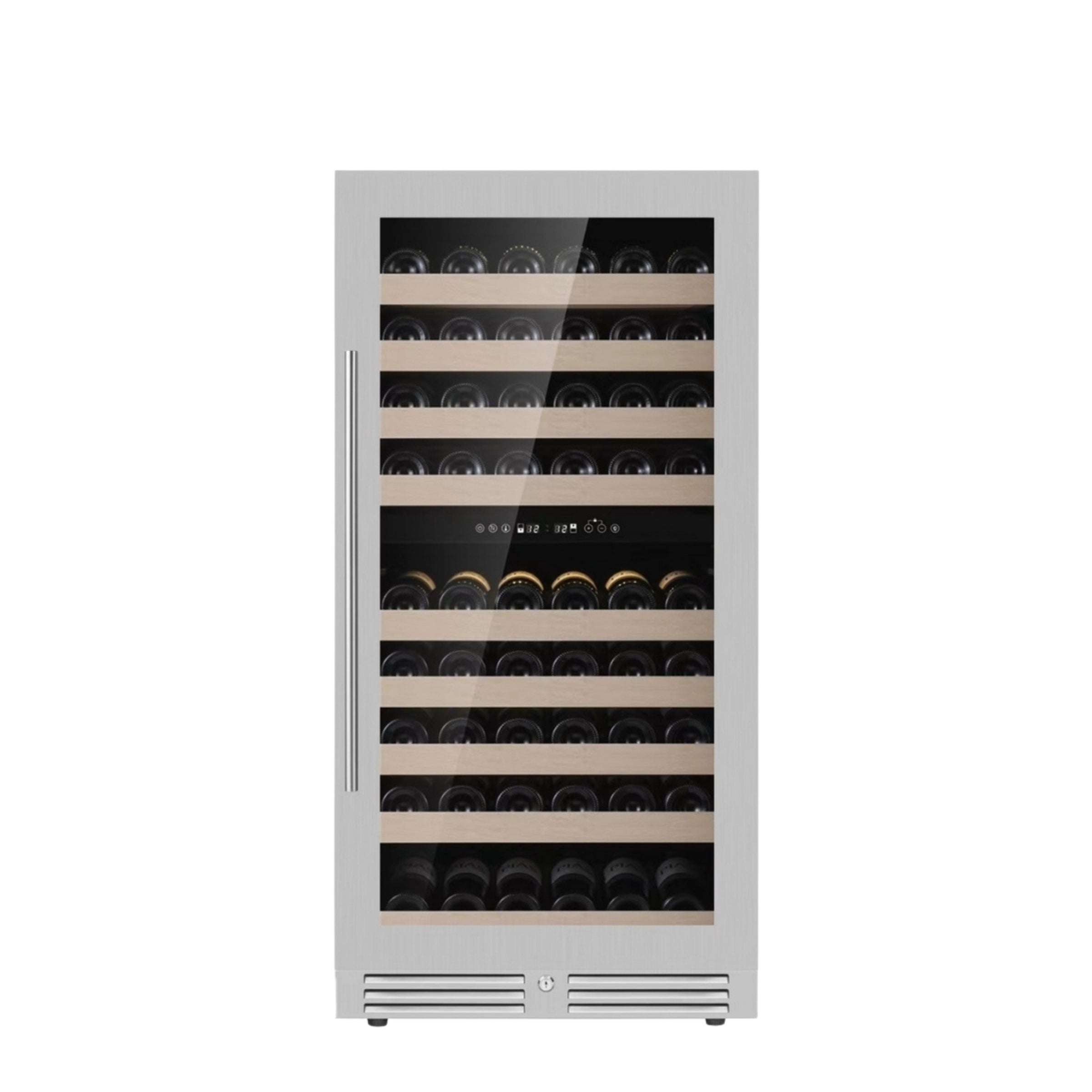 1200mm Height Upright Low-E Glass Door Dual Zone Wine Fridge