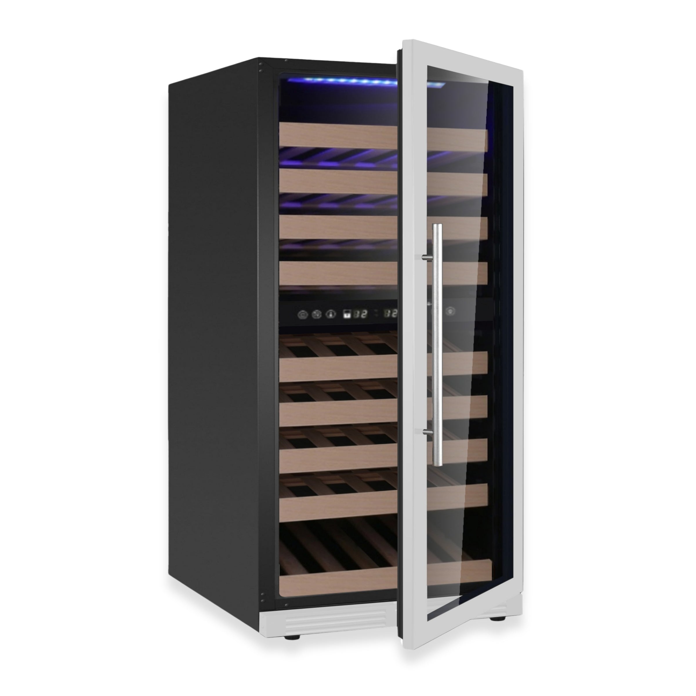 1200mm Height Upright Low-E Glass Door Dual Zone Wine Fridge