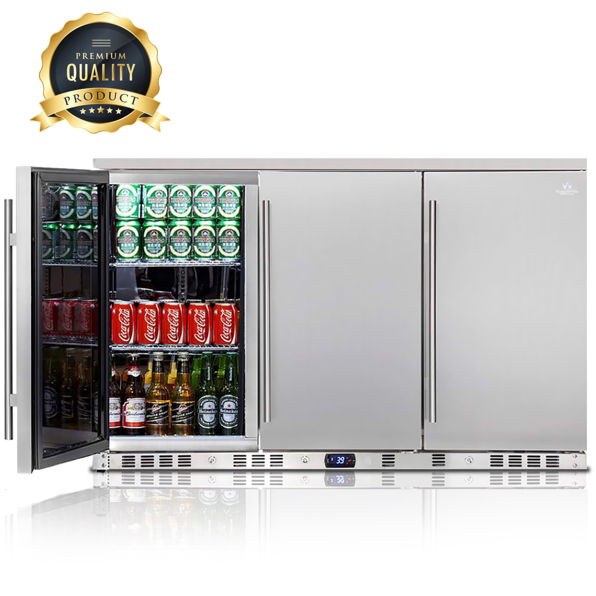 3 Door Under Bench Beverage Outdoor Fridge