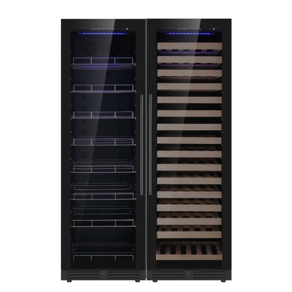 1800mm High Upright Wine & Beverage Refrigerator Combo with Individual Spaces and Temperatures