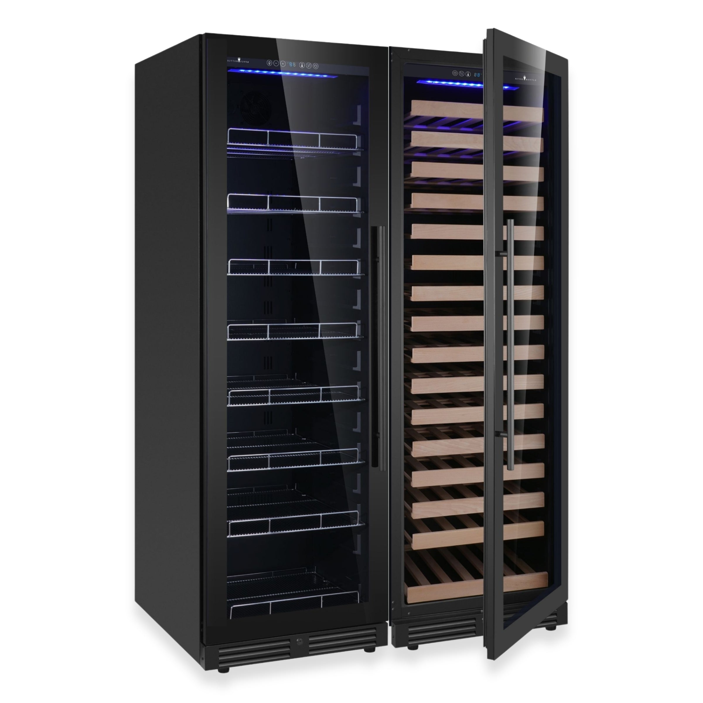 1800mm High Upright Wine & Beverage Refrigerator Combo with Individual Spaces and Temperatures