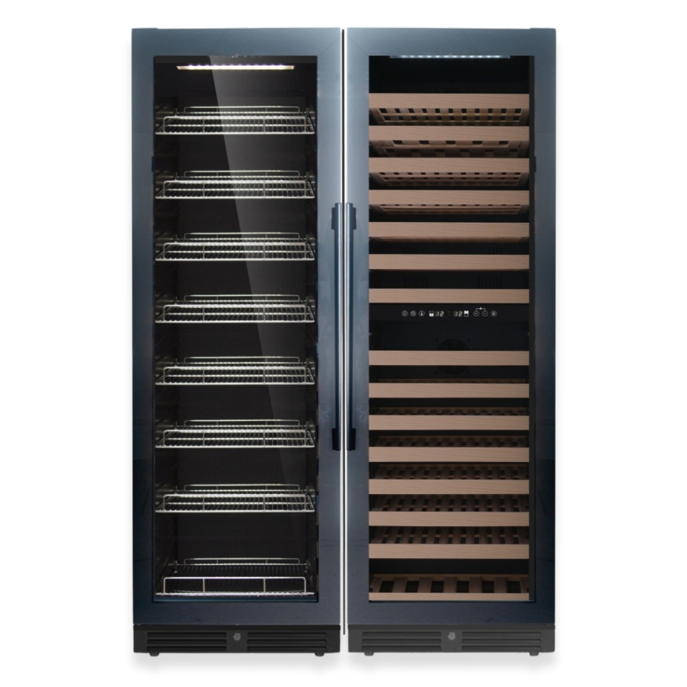 1800mm High Upright Wine & Beverage Refrigerator Combo with 3 Temperature Zones