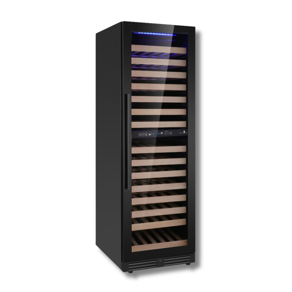 1800mm Height Upright Low-E Glass Door Dual Zone Wine Fridge