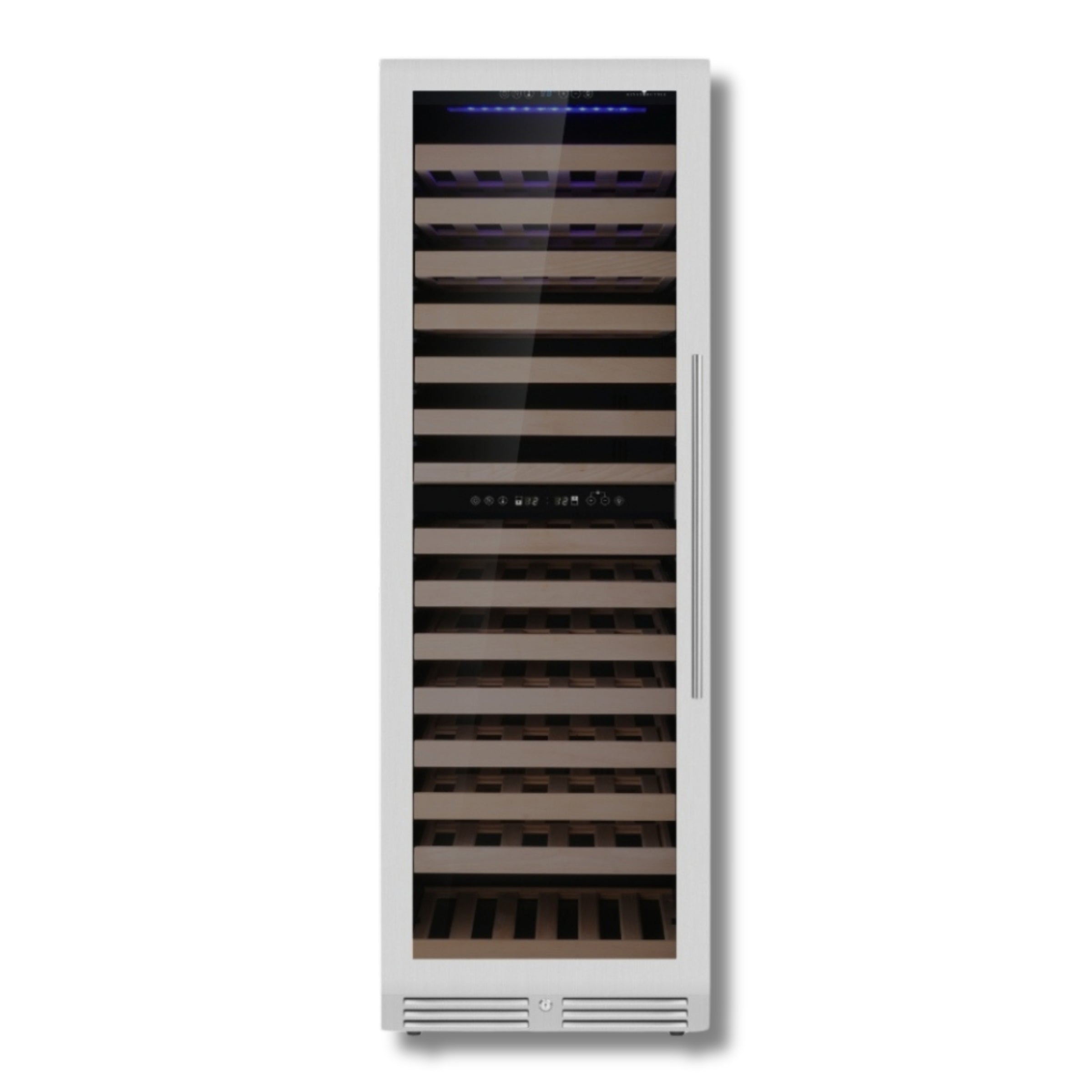 1800mm Height Upright Low-E Glass Door Dual Zone Wine Fridge