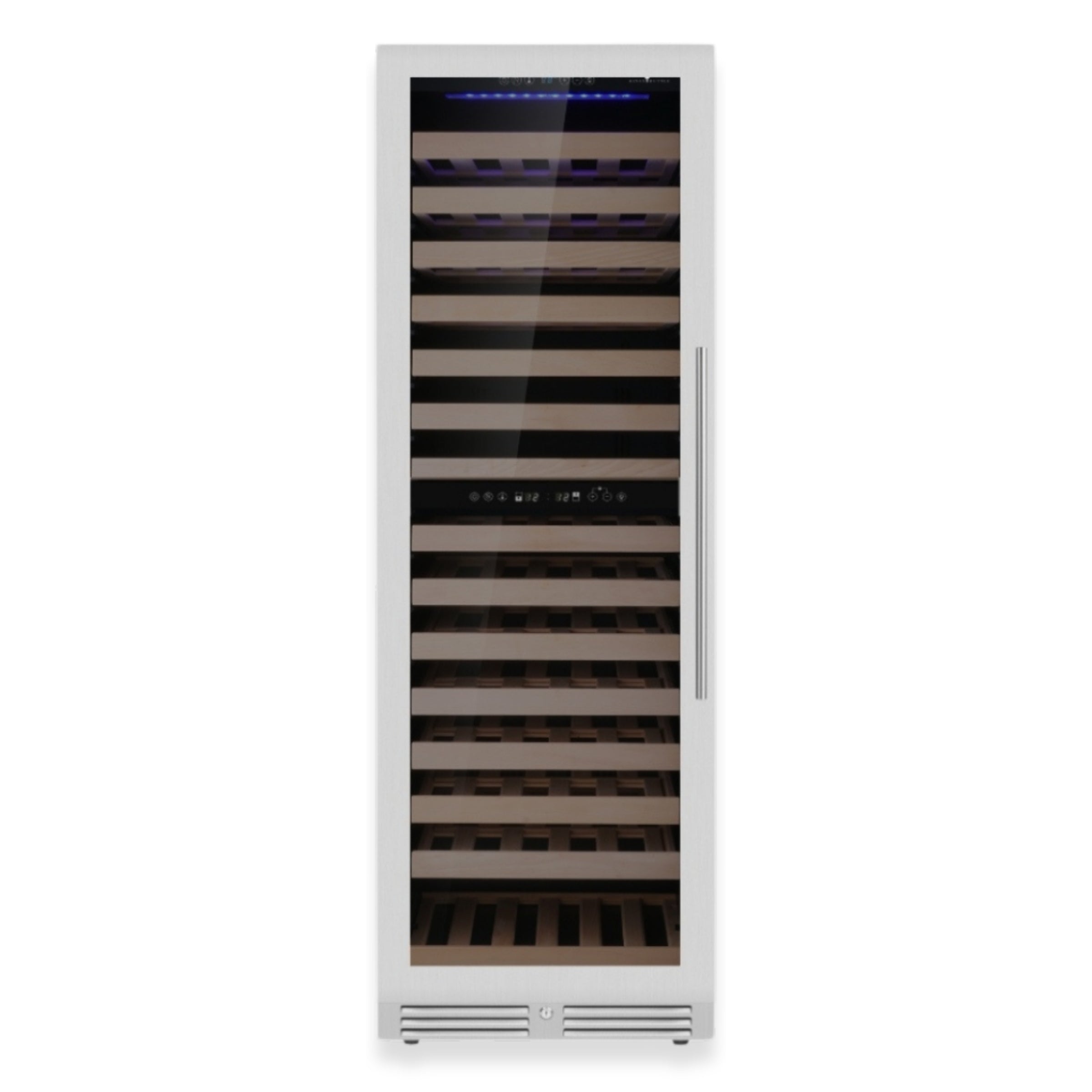 1800mm Height Upright Low-E Glass Door Dual Zone Wine Fridge