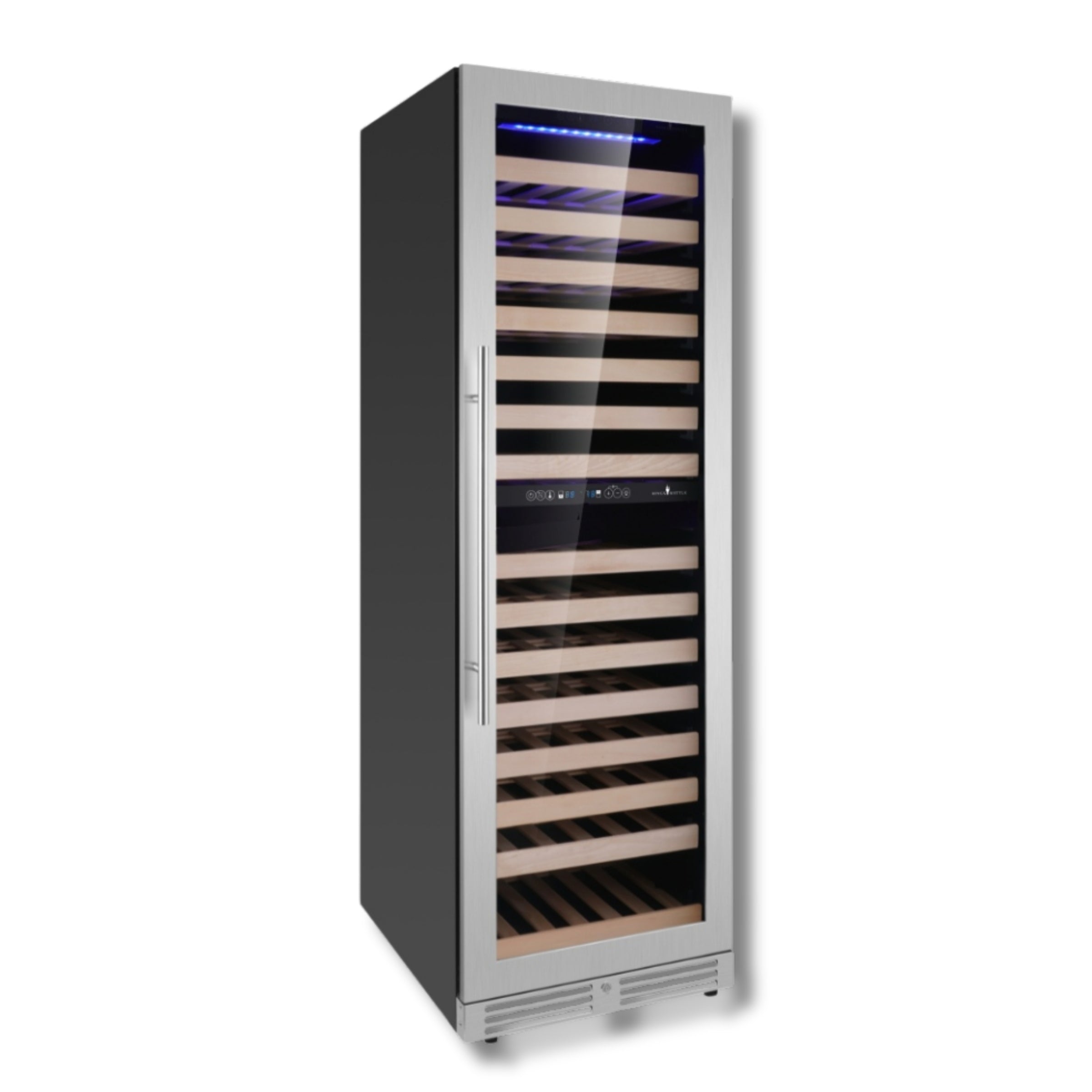 1800mm Height Upright Low-E Glass Door Dual Zone Wine Fridge