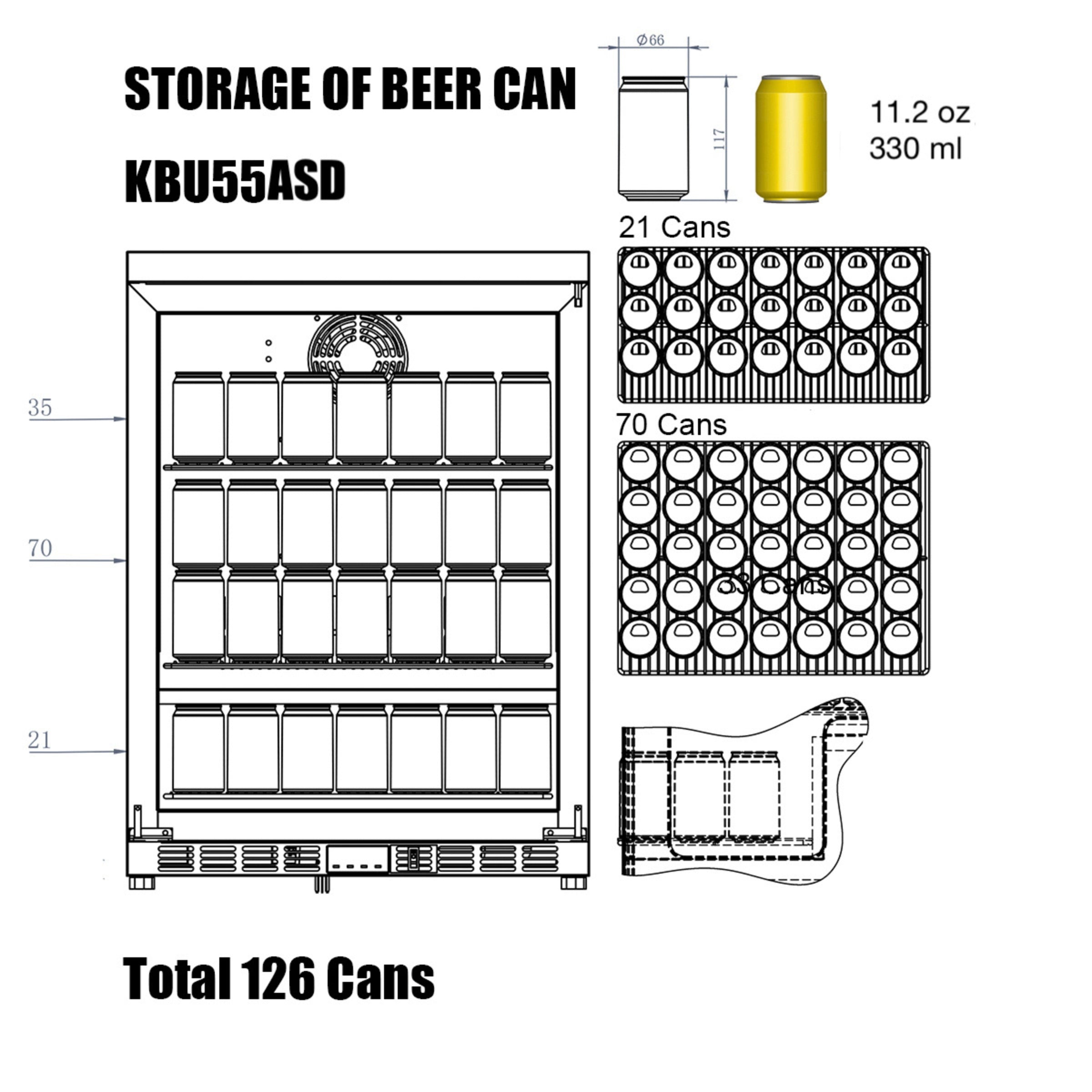 Solid Door Alfresco Beer Fridge with Stainless Steel Exterior and Interior