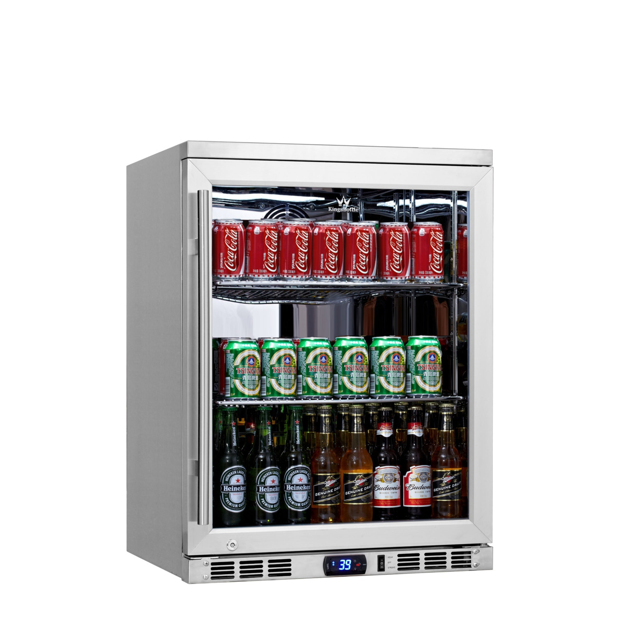 1-Door Full Stainless Under Bench Beverage Fridge Heating Glass