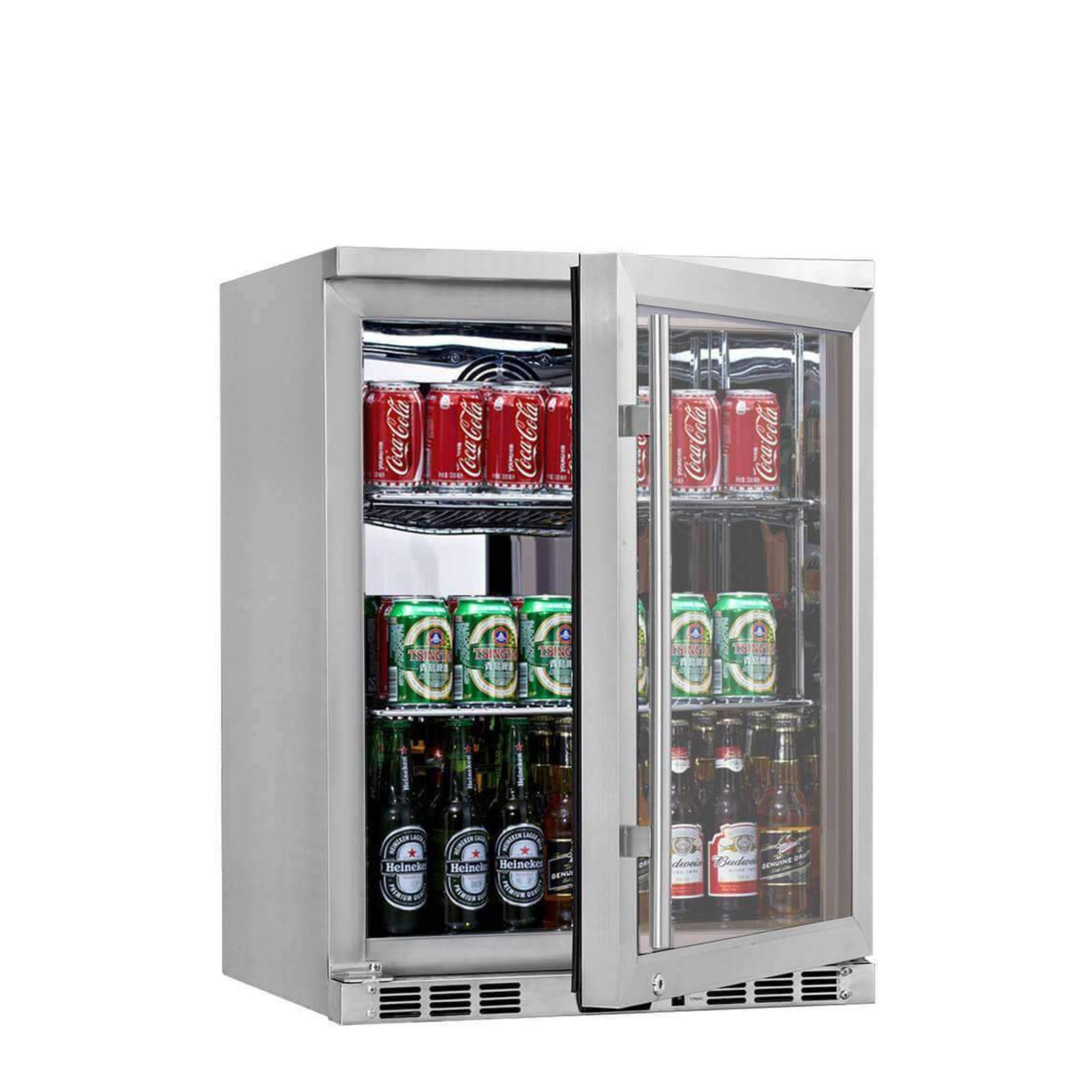 1-Door Full Stainless Under Bench Beverage Fridge Heating Glass