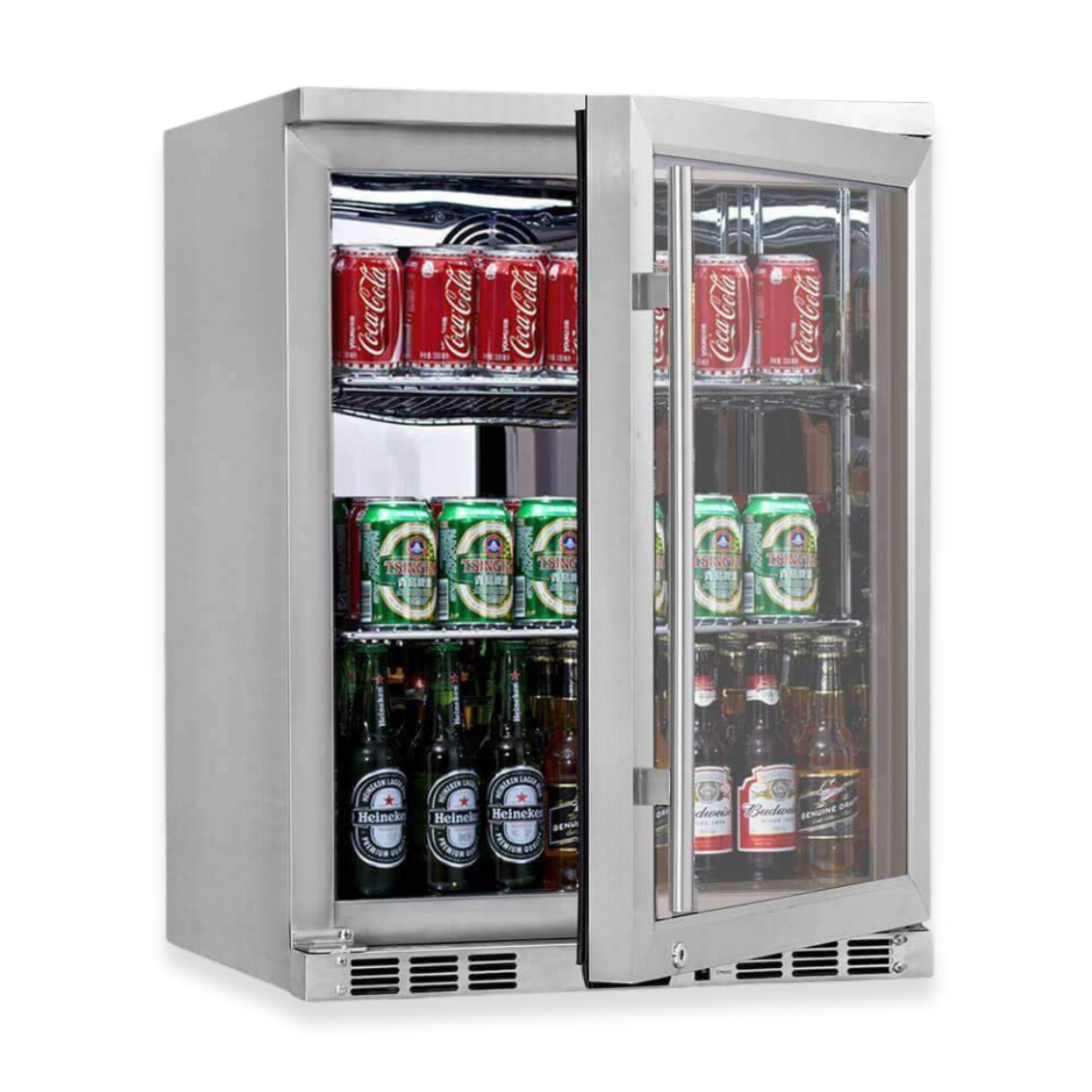 1-Door Full Stainless Under Bench Beverage Fridge Heating Glass