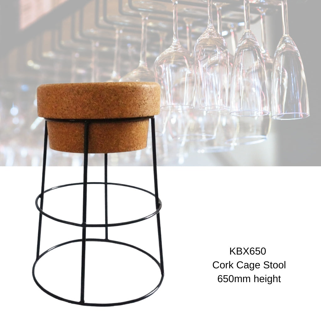 Contemporary Cork Cage Stool: Stylish, Durable, and Versatile Seating for Modern Spaces