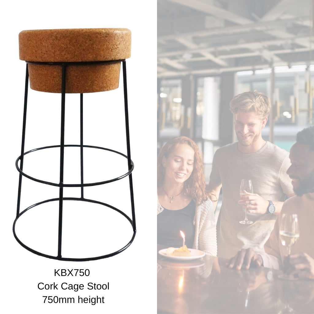 Contemporary Cork Cage Stool: Stylish, Durable, and Versatile Seating for Modern Spaces