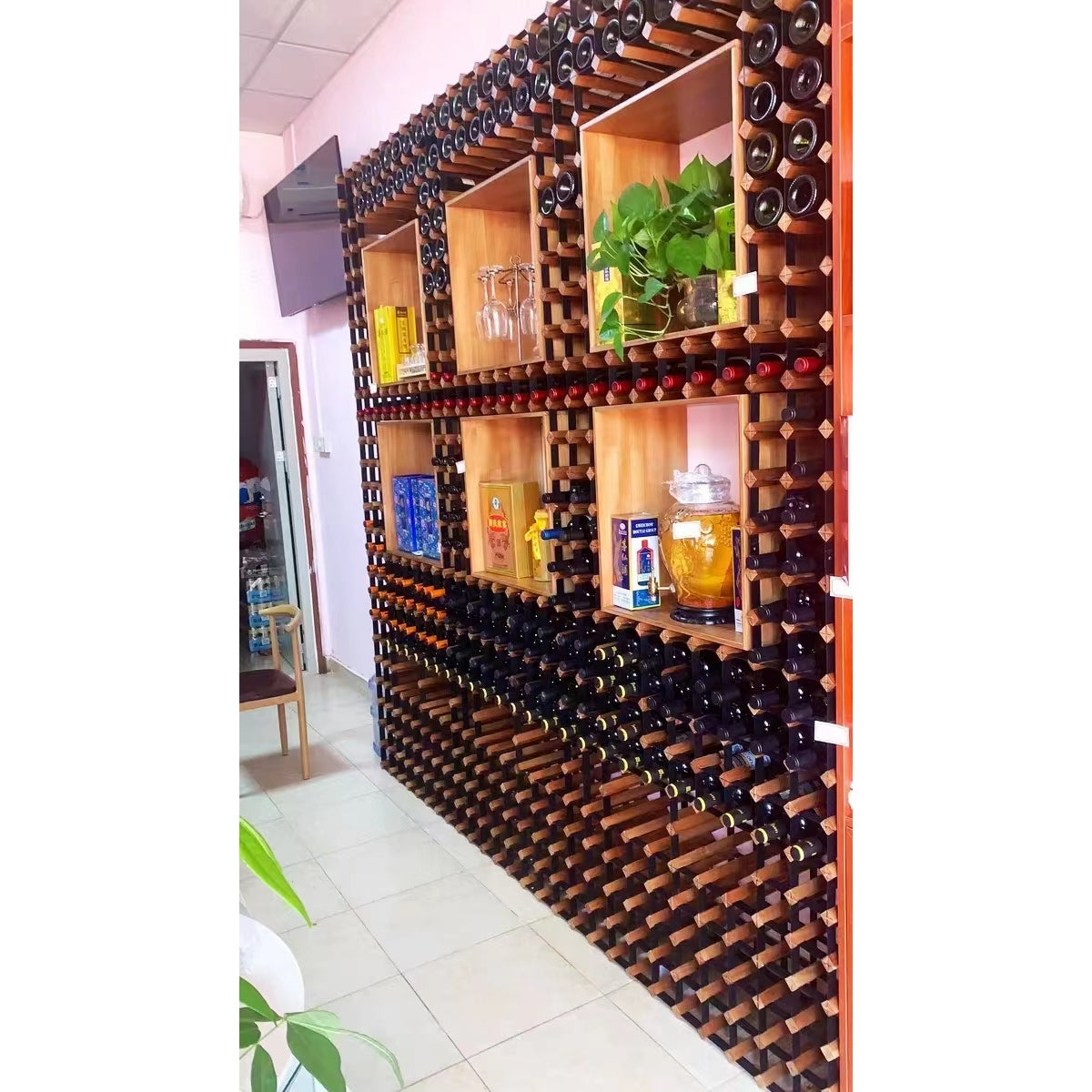 Custom Built Wine Rack | Natural Finish | Un-Assembled