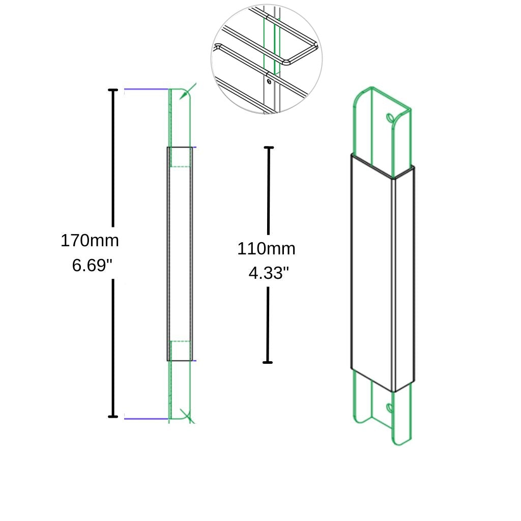 H-Type Wall Mounted Wine Rack Coupler