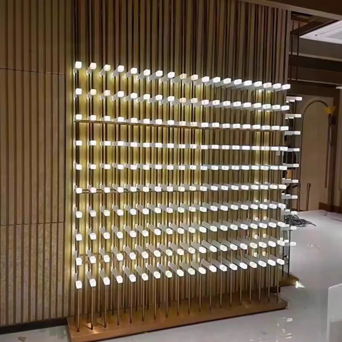 Elegant Acrylic and Metal Wine Racks with LED Lighting