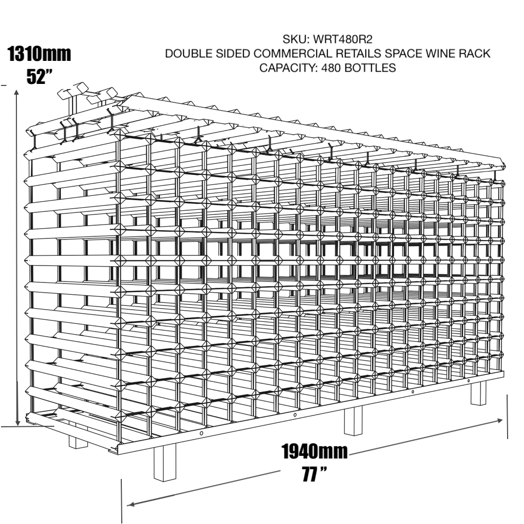 2m Double Sided Commercial Retail Space Wine Rack