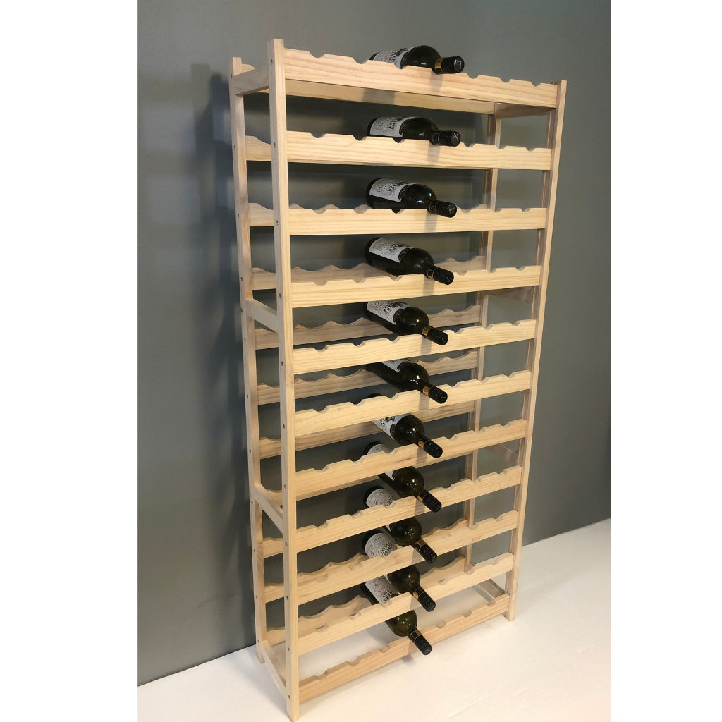 42-Bottle or 77-Bottle Pine Wine Rack