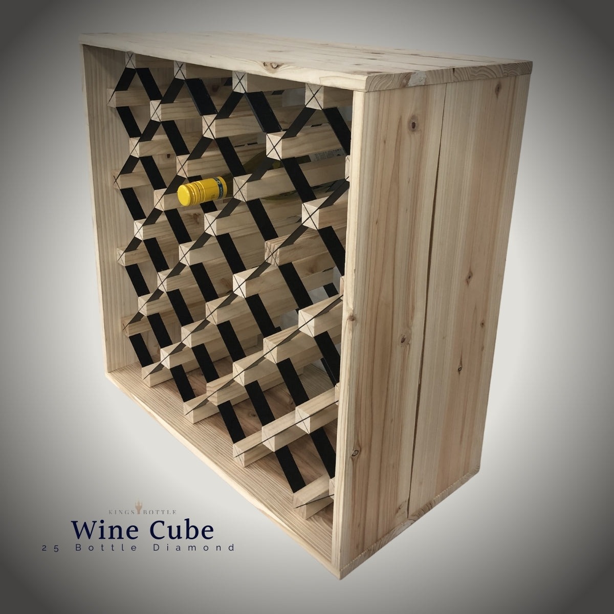 25-Bottle Diamond Wine Cube | 18mm Thick