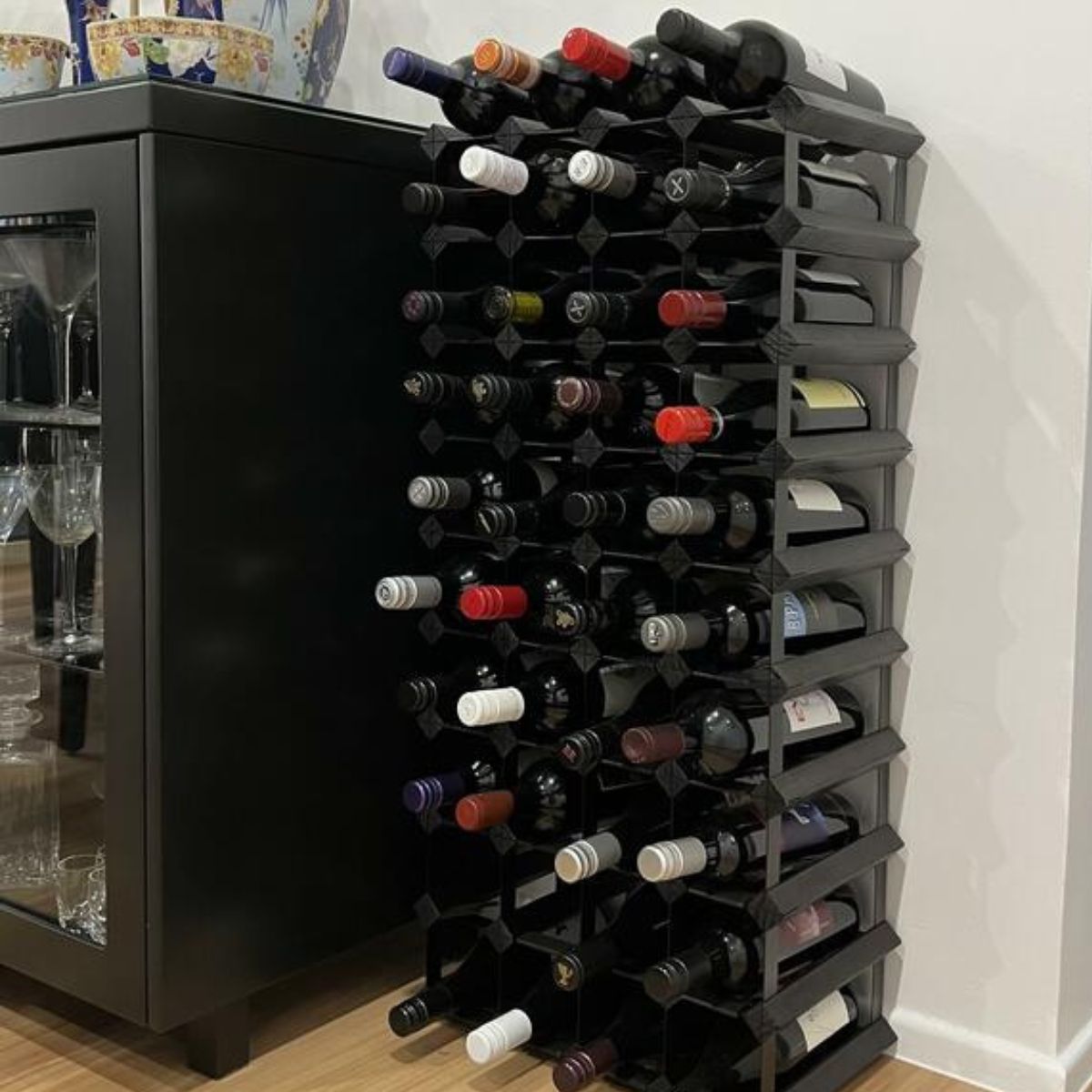 Custom Built Wine Rack | Black Onyx Finish | Pre-Assembled