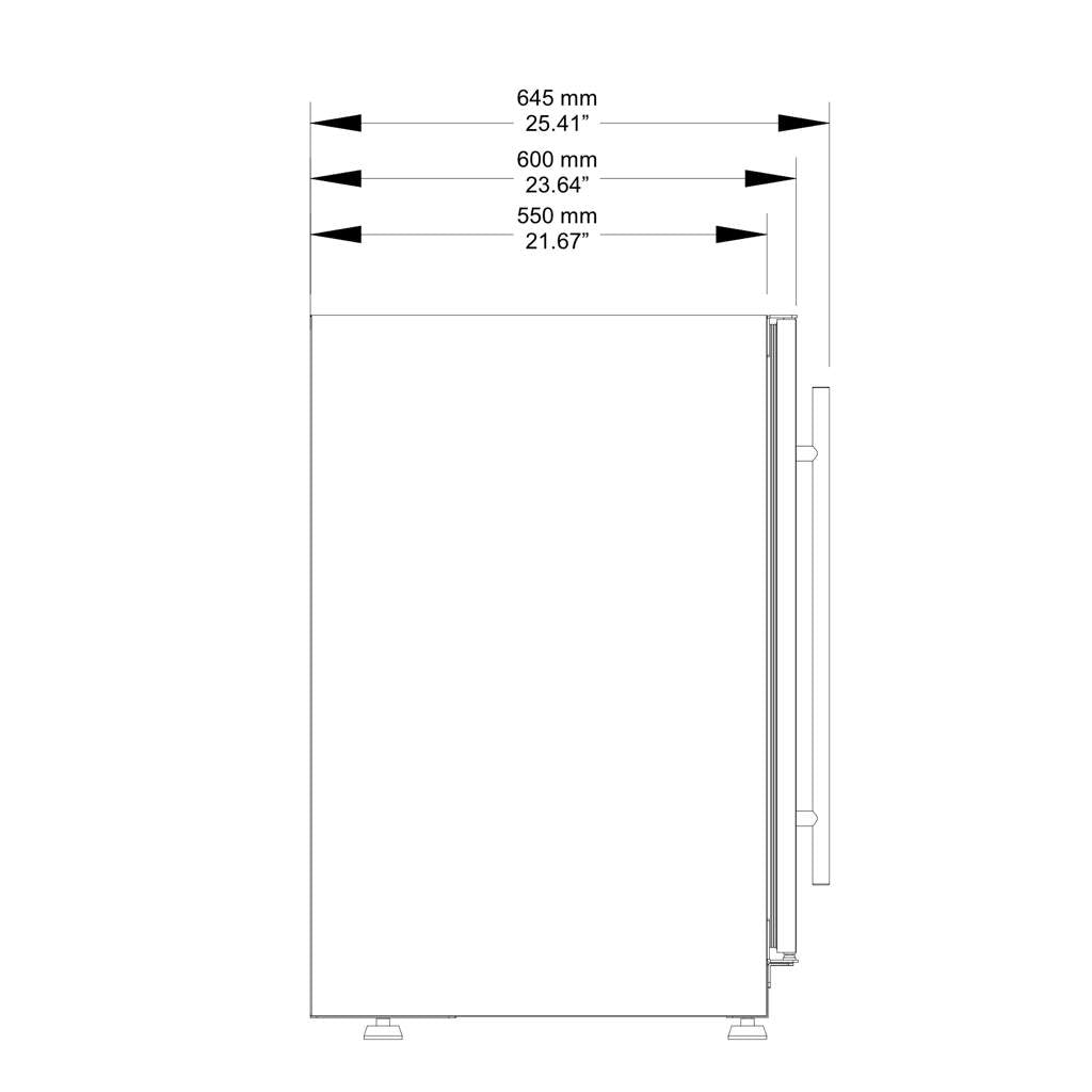 750mm Wide Underbench Low-E Glass Door Wine and Beer Fridge Combo