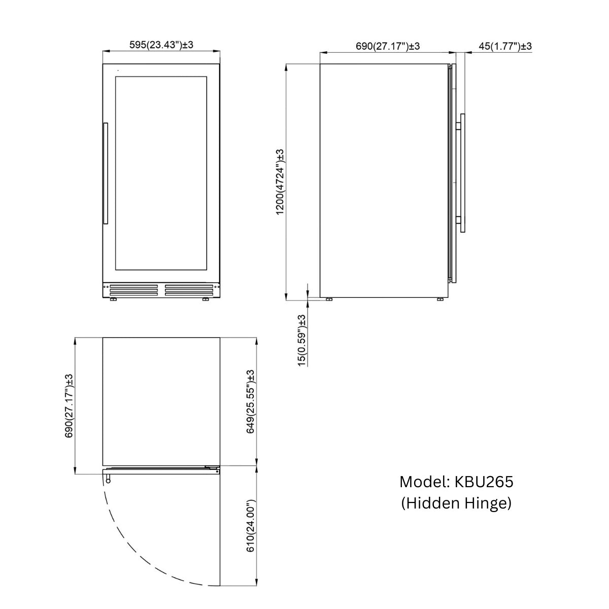 265 Litre Upright LOW-E Glass Door Bar Fridge