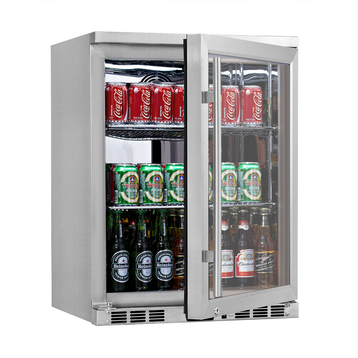 1-Door Full Stainless Under Bench Beverage Fridge Heating Glass