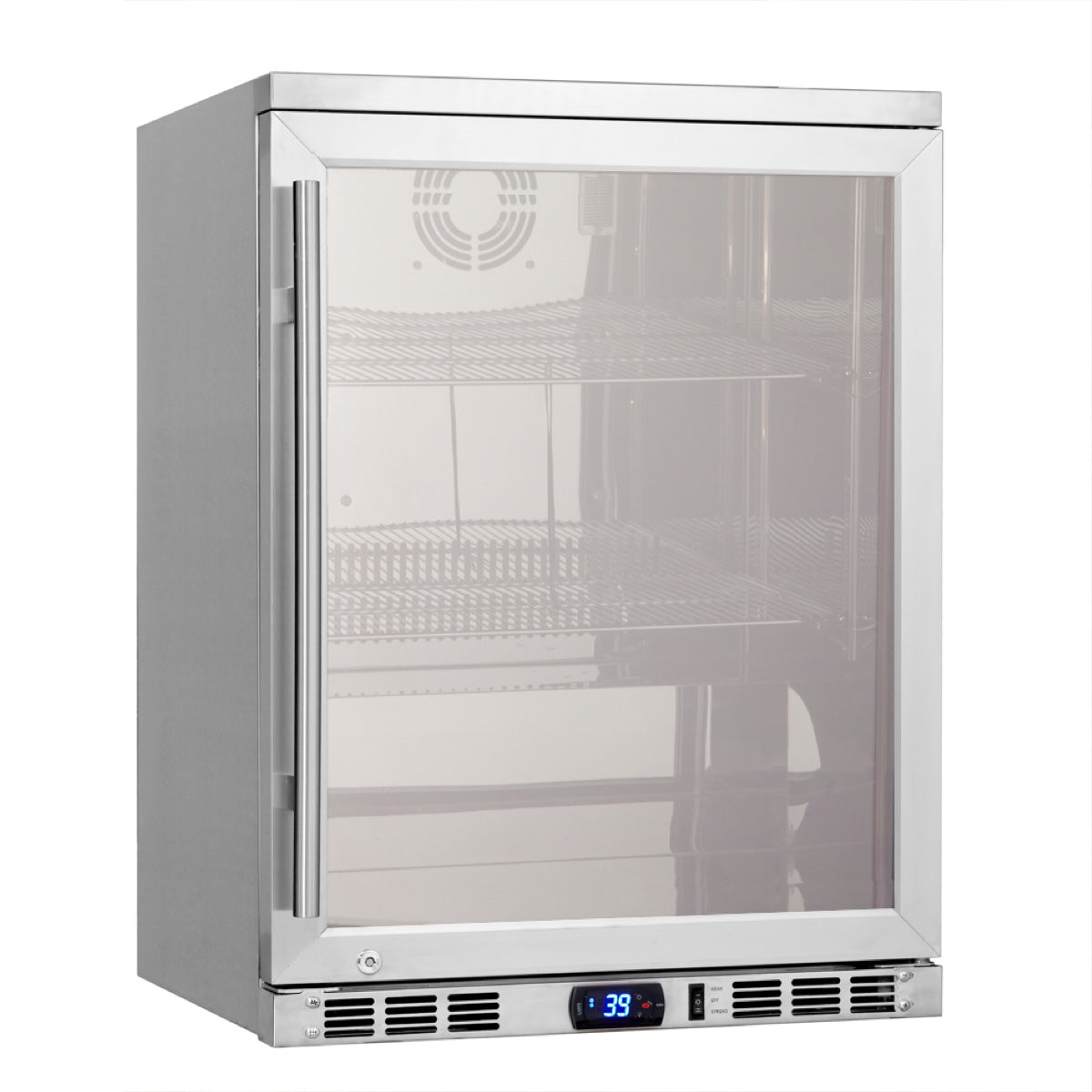 1-Door Full Stainless Under Bench Beverage Fridge Heating Glass