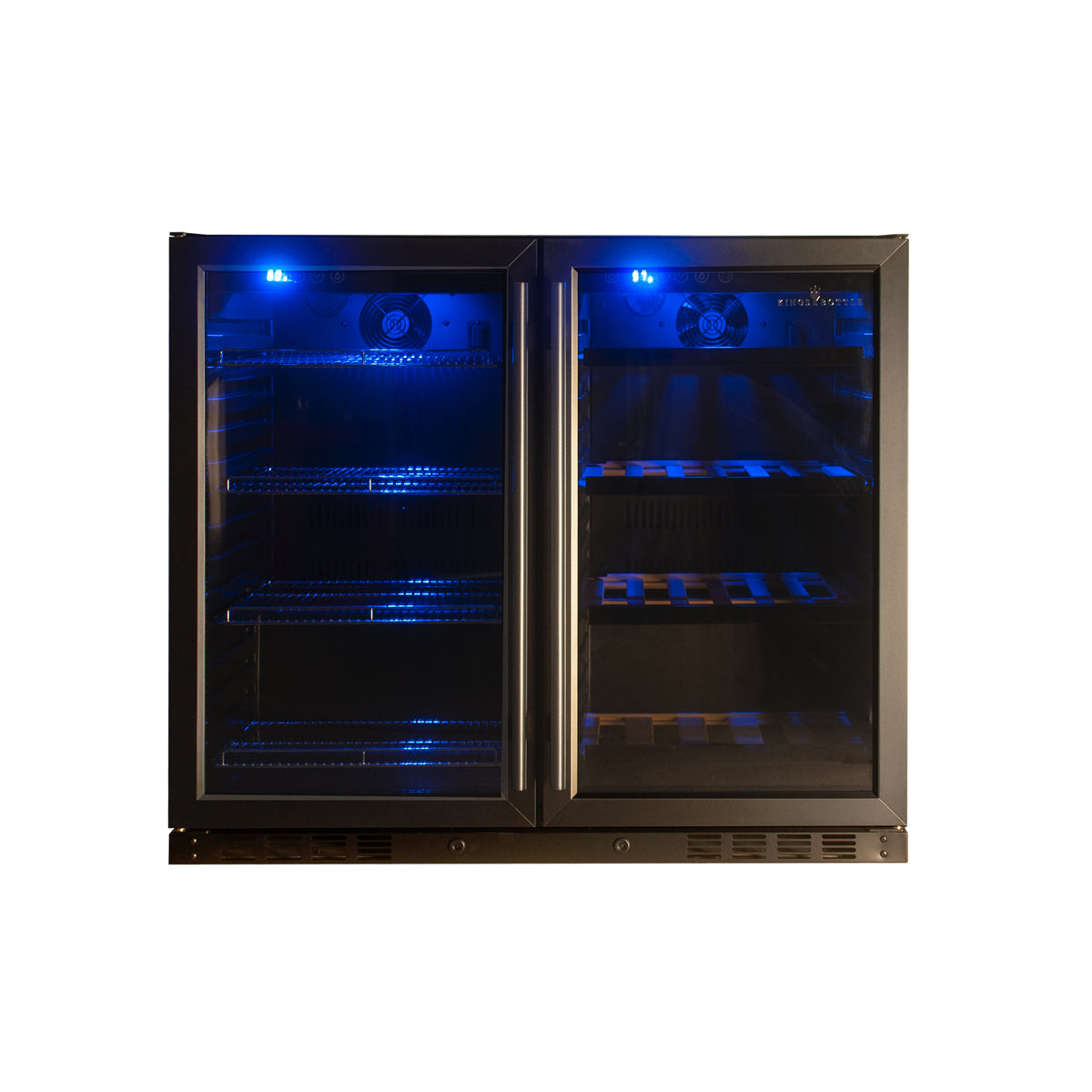 985mm Wide Under Bench Beer and Wine Fridge Combo