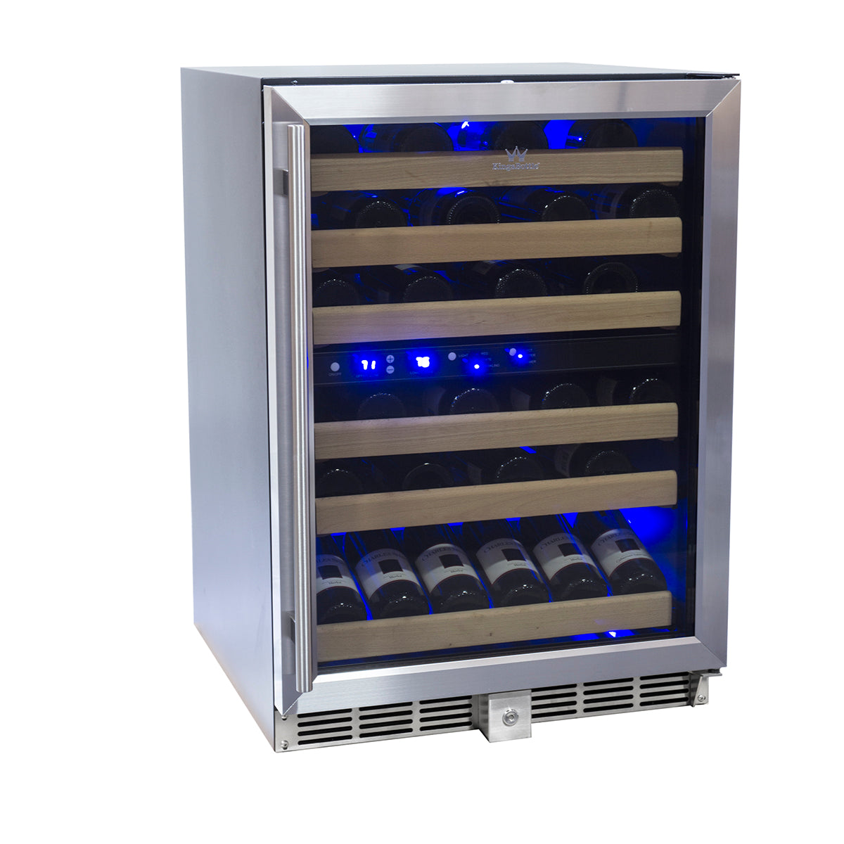 152 Litre Under Counter Glass Door Dual Zone Wine Fridge