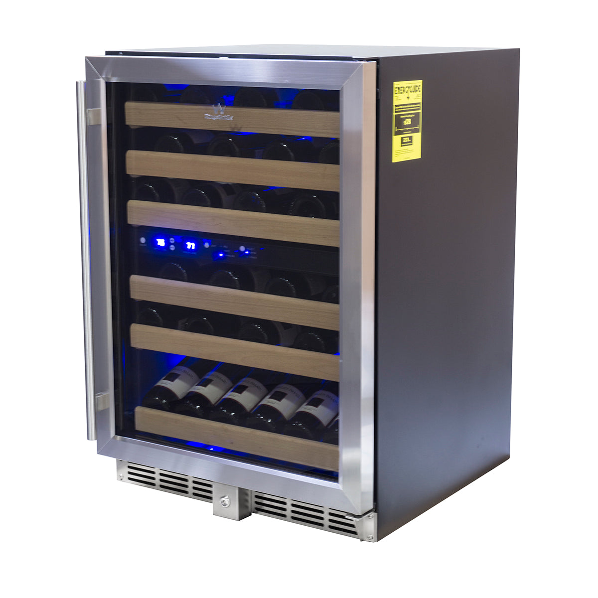 152 Litre Under Counter Glass Door Dual Zone Wine Fridge