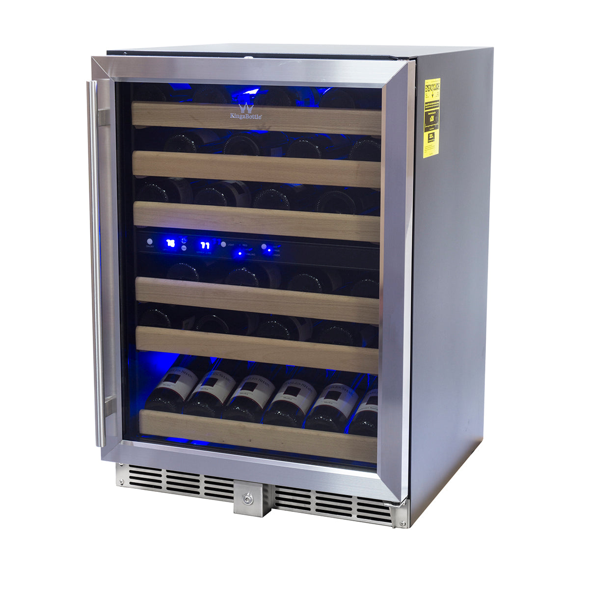 152 Litre Under Counter Glass Door Dual Zone Wine Fridge