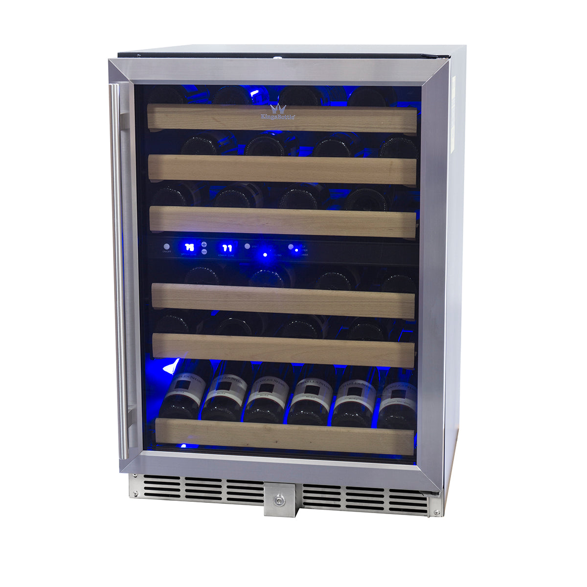 152 Litre Under Counter Glass Door Dual Zone Wine Fridge