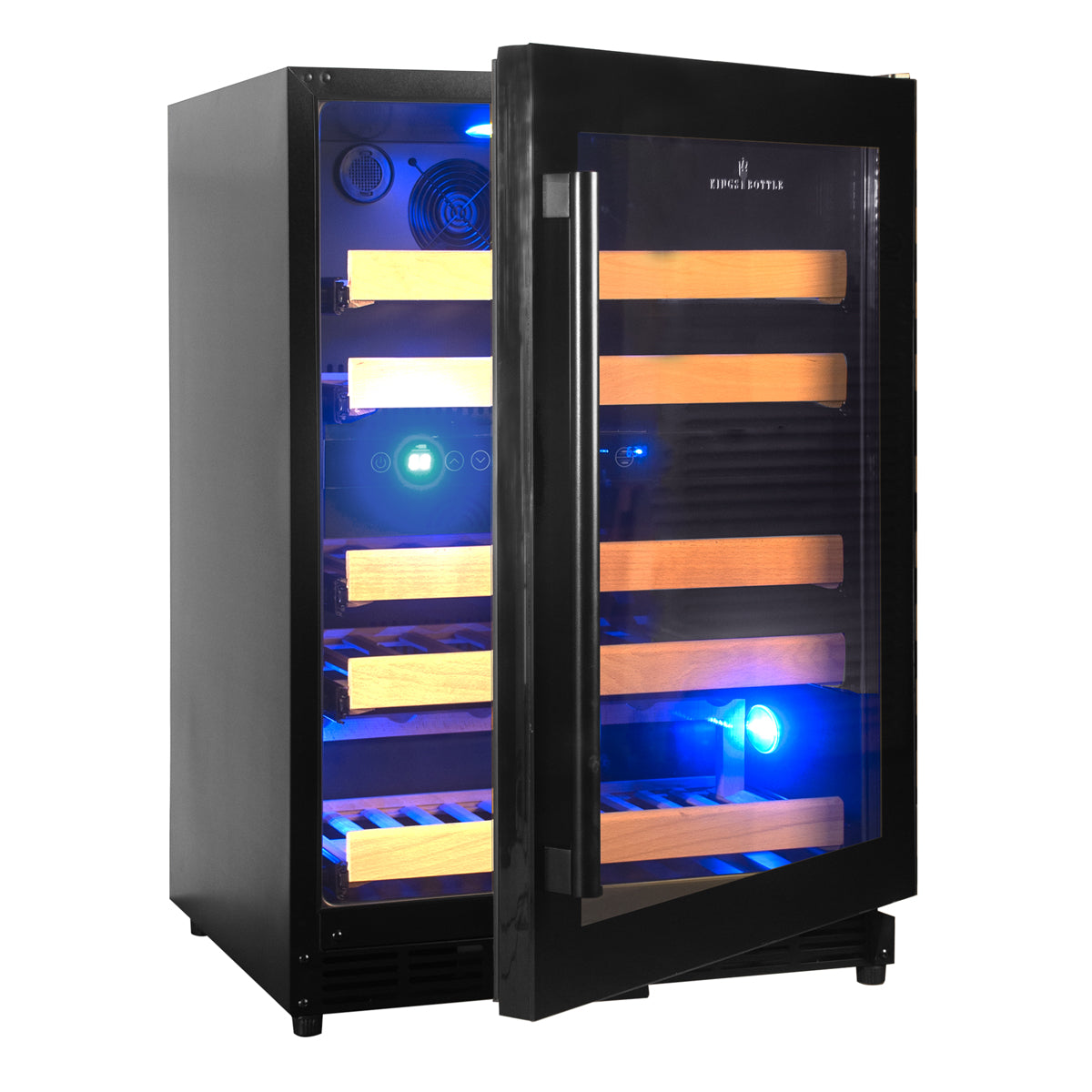 152 Litre Under Counter Glass Door Dual Zone Wine Fridge Kingsbottle Au