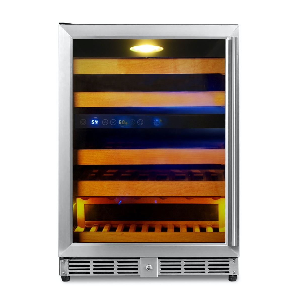 152 Litre Under Counter Glass Door Dual Zone Wine Fridge