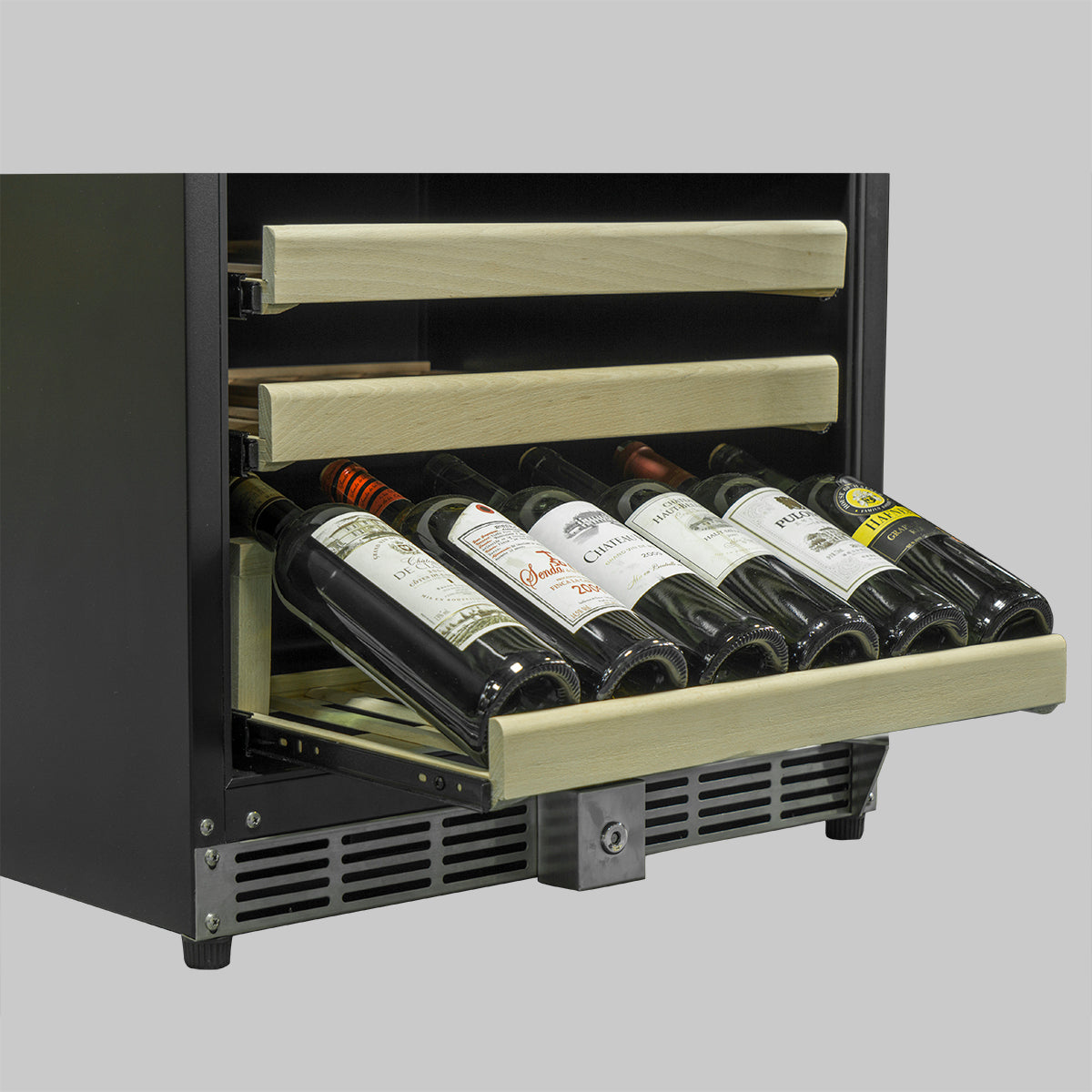 152 Litre Under Counter Glass Door Dual Zone Wine Fridge