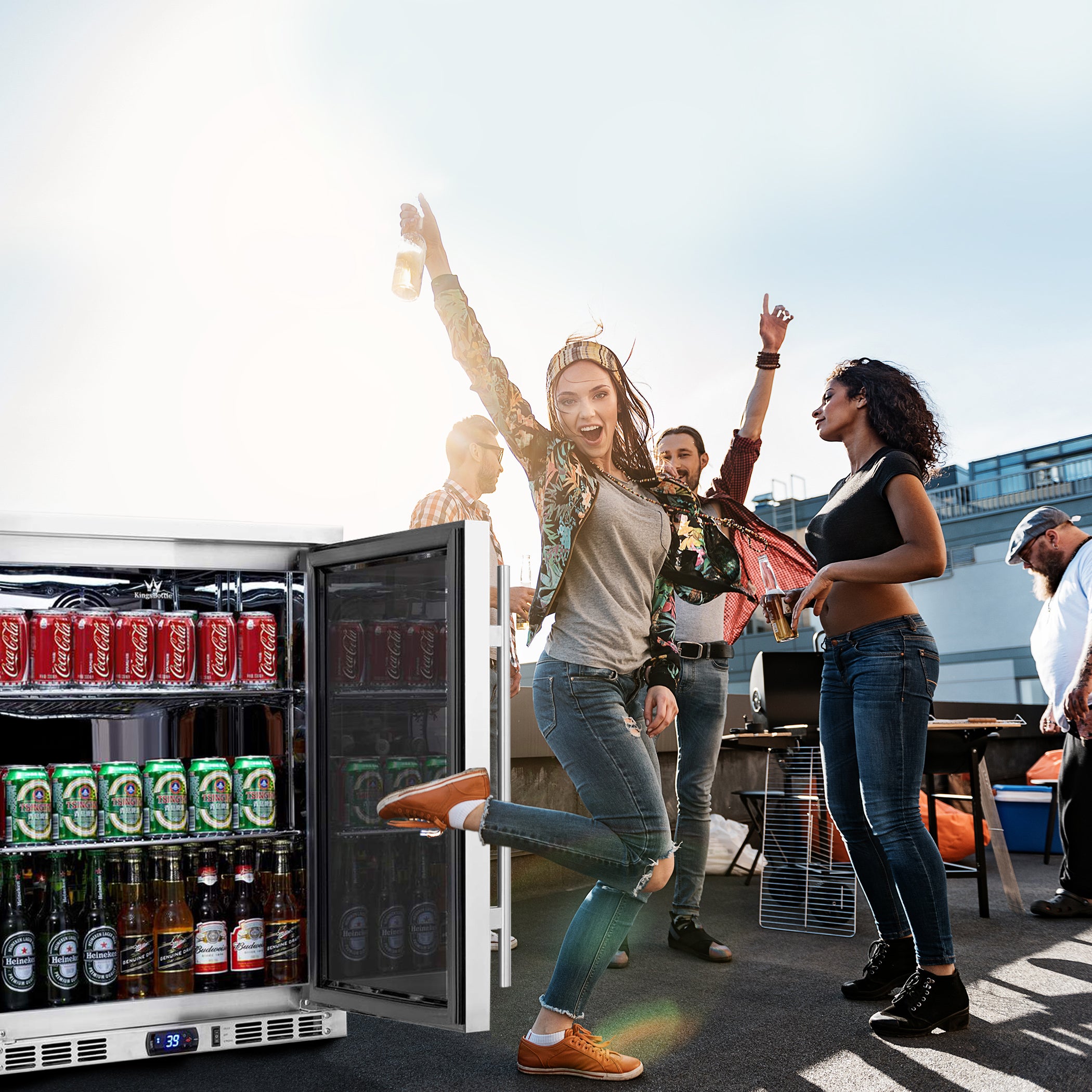 Solid Door Alfresco Beer Fridge with Stainless Steel Exterior and Interior