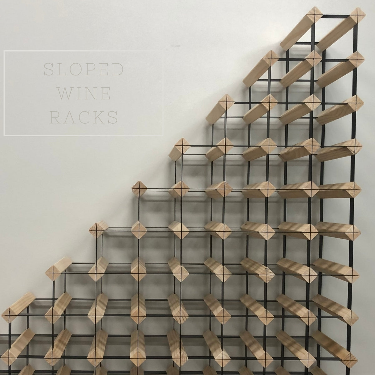 Sloped Timber Wine Rack