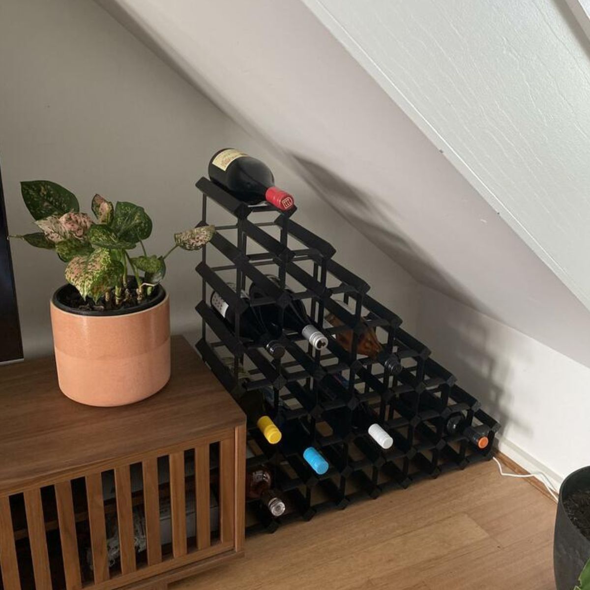 Sloped Timber Wine Rack