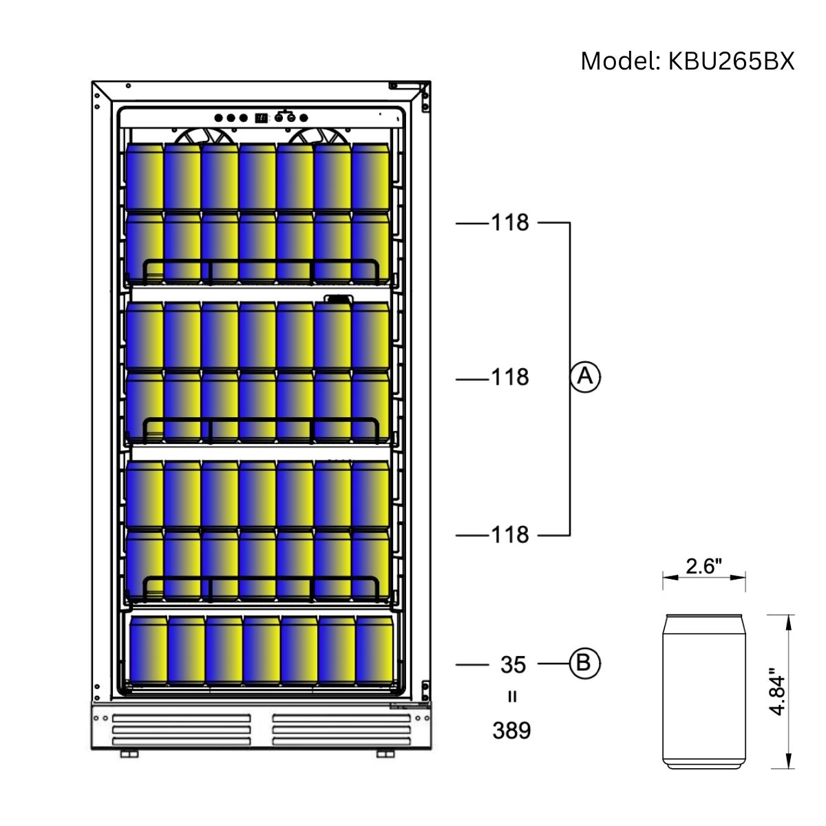 1200mm High Upright Wine and Beverage Refrigerator Combo with 3 Separate Temperature Zones