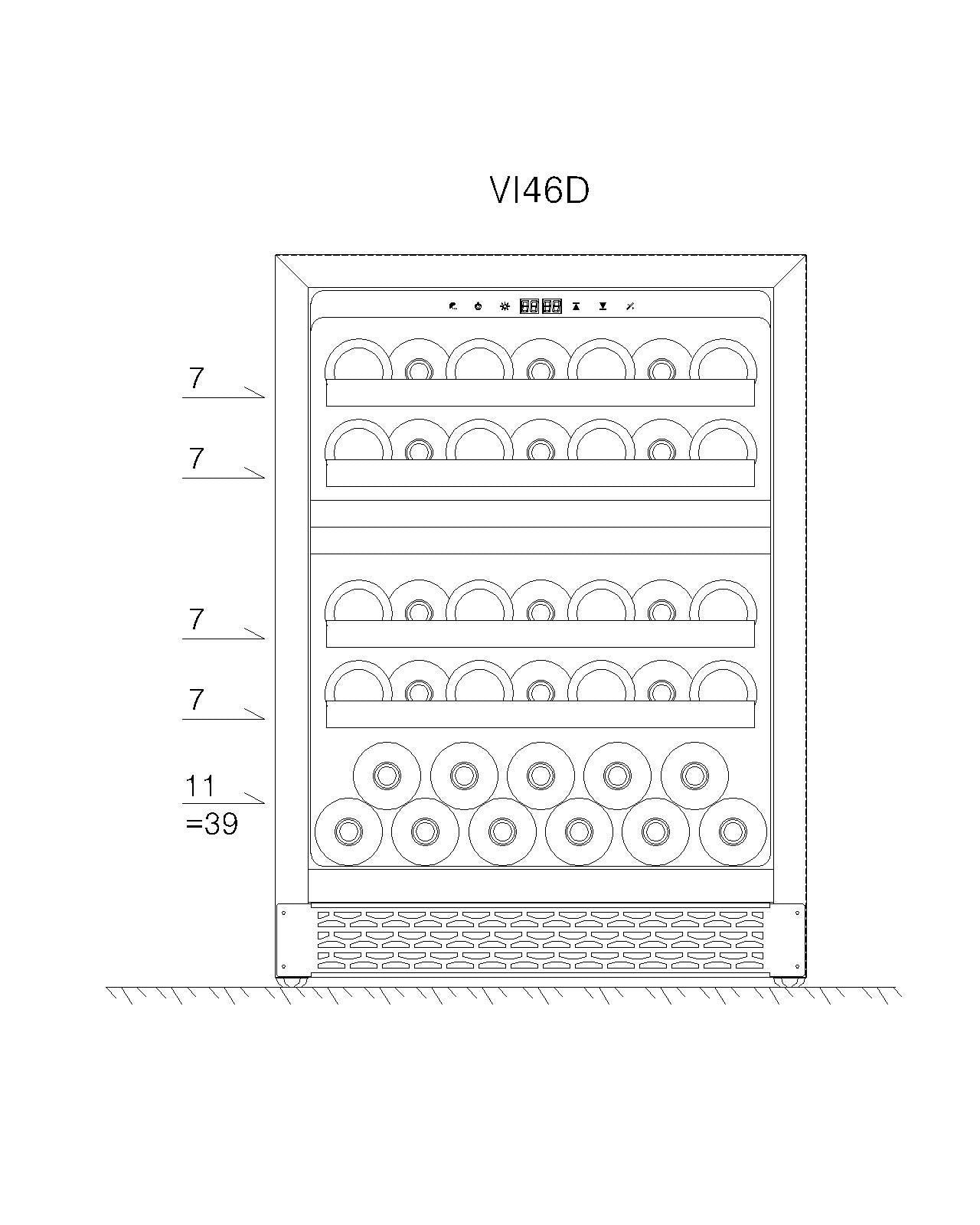 119 Litre Under Counter Glass Door Dual Zone Wine Fridge