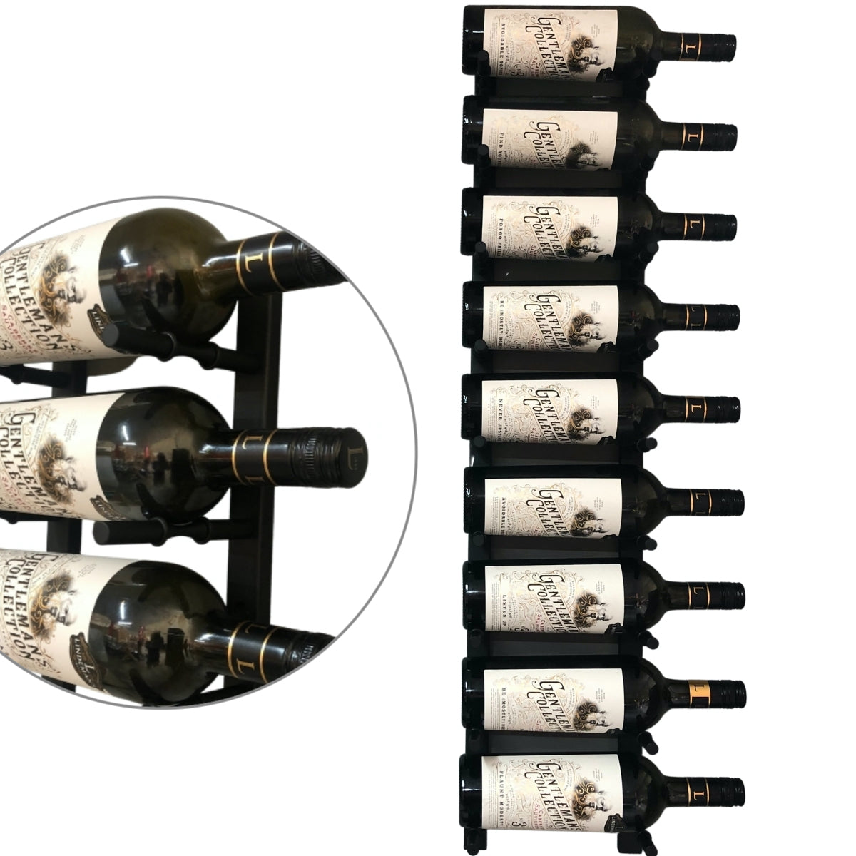 Label Display Wall Mounted Metal Rail Wine Racks