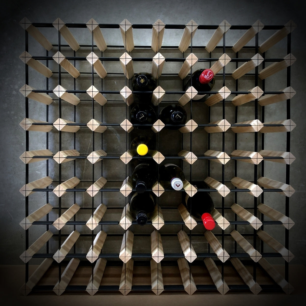 72 Bottle Timber Wine Rack | 8x8 Configuration