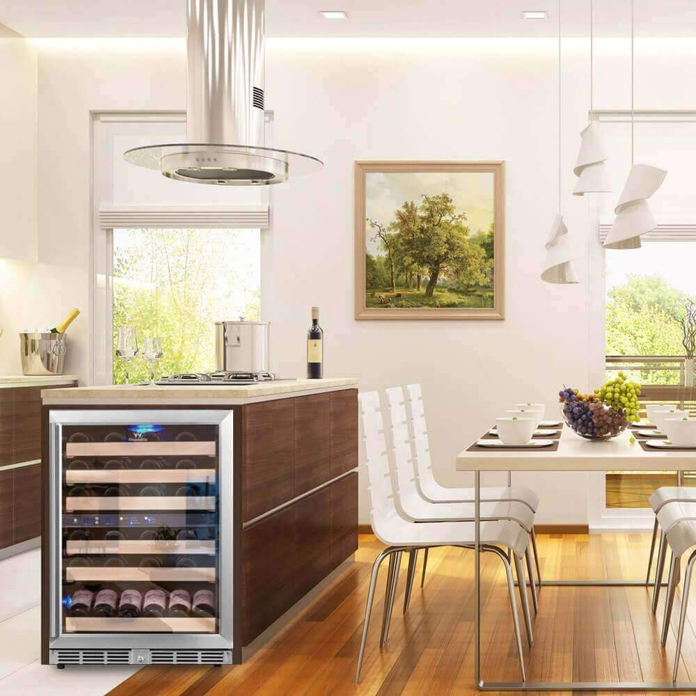 dual zone front venting built in wine fridges with glass door kingsbottle Sydney wine refrigerators kb152dss lifestyle